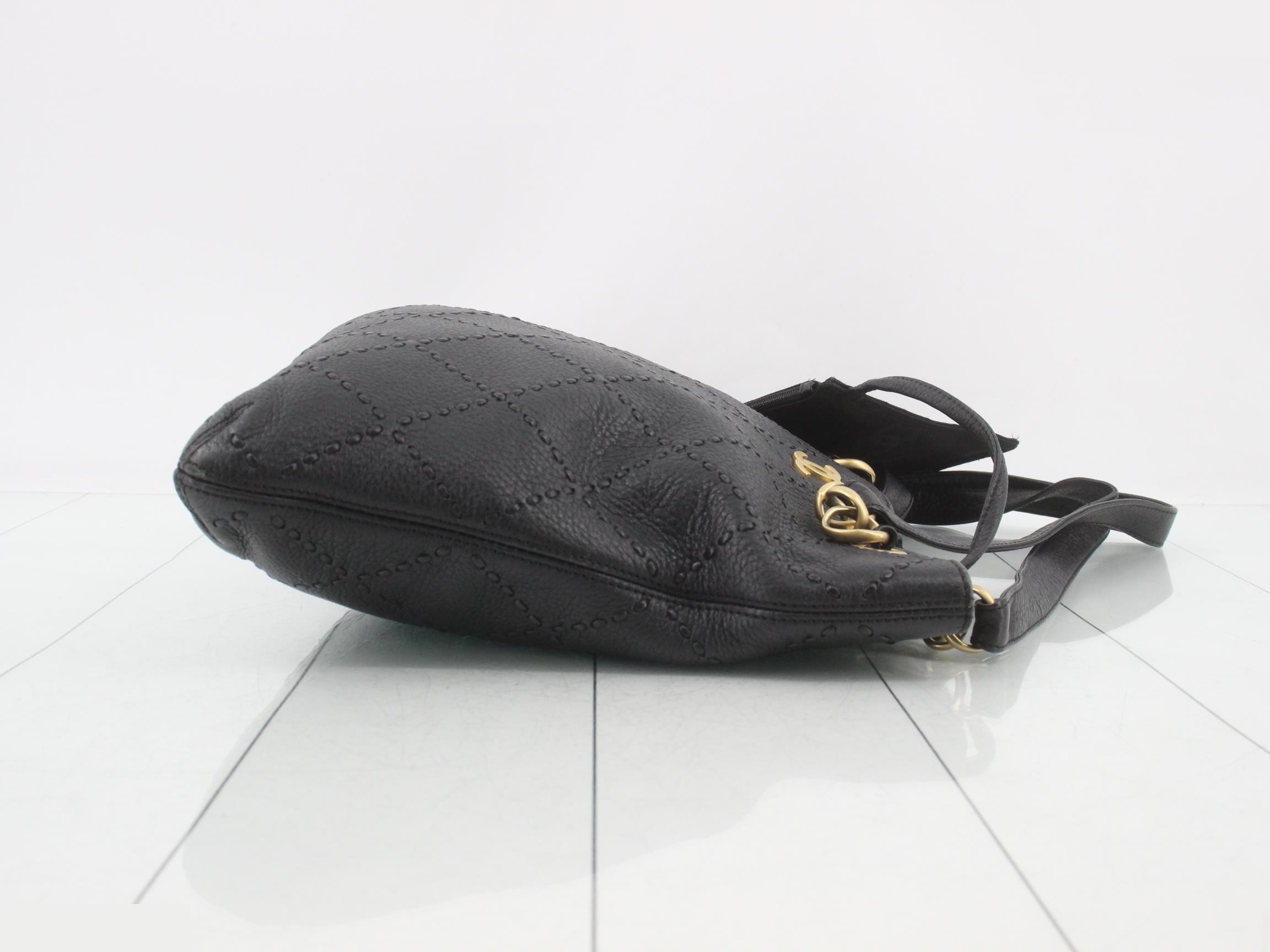 Wild Stitch Tote Bag, Leather, Gold Hardware, Black — view 3