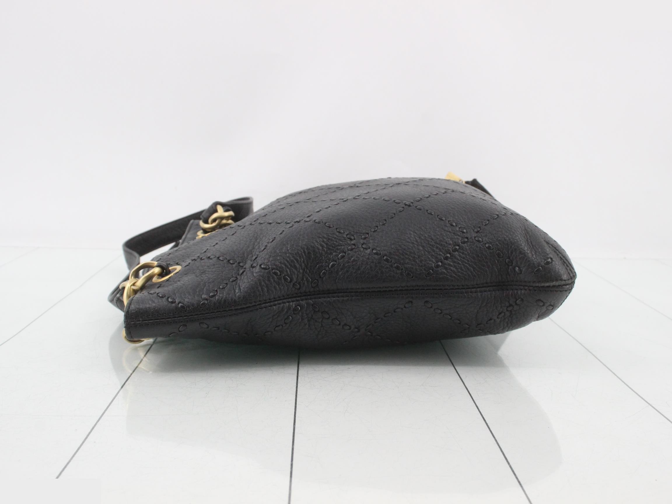 Wild Stitch Tote Bag, Leather, Gold Hardware, Black — view 4