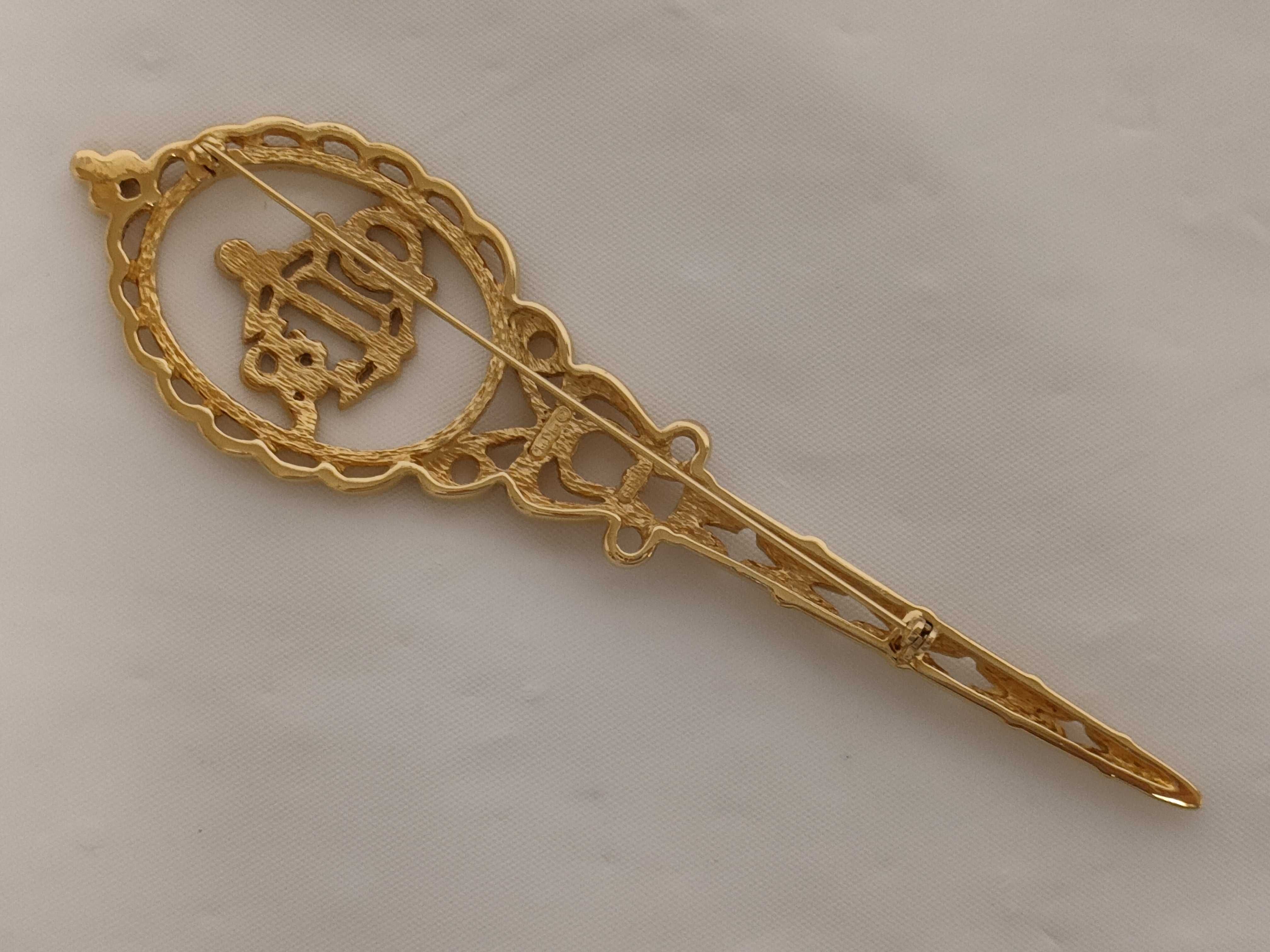 Gold Diamond Brooch — view 2