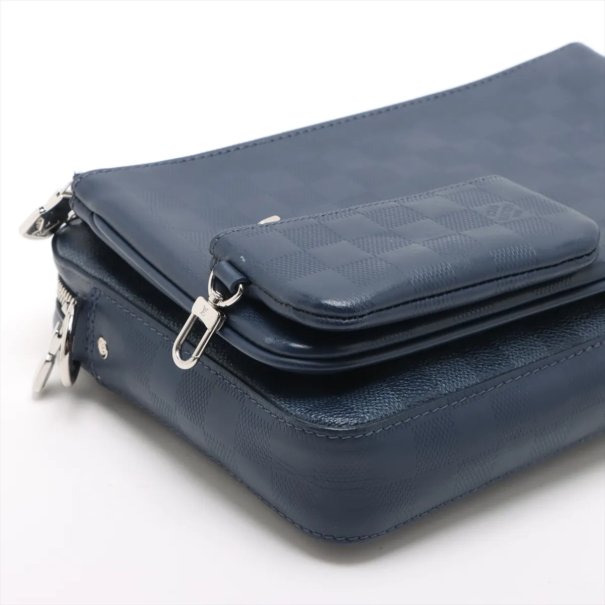 Damier Graphite x Damier Infini Trio Messenger Bag N40438 (Serial Number Unknown) - Blue — view 6