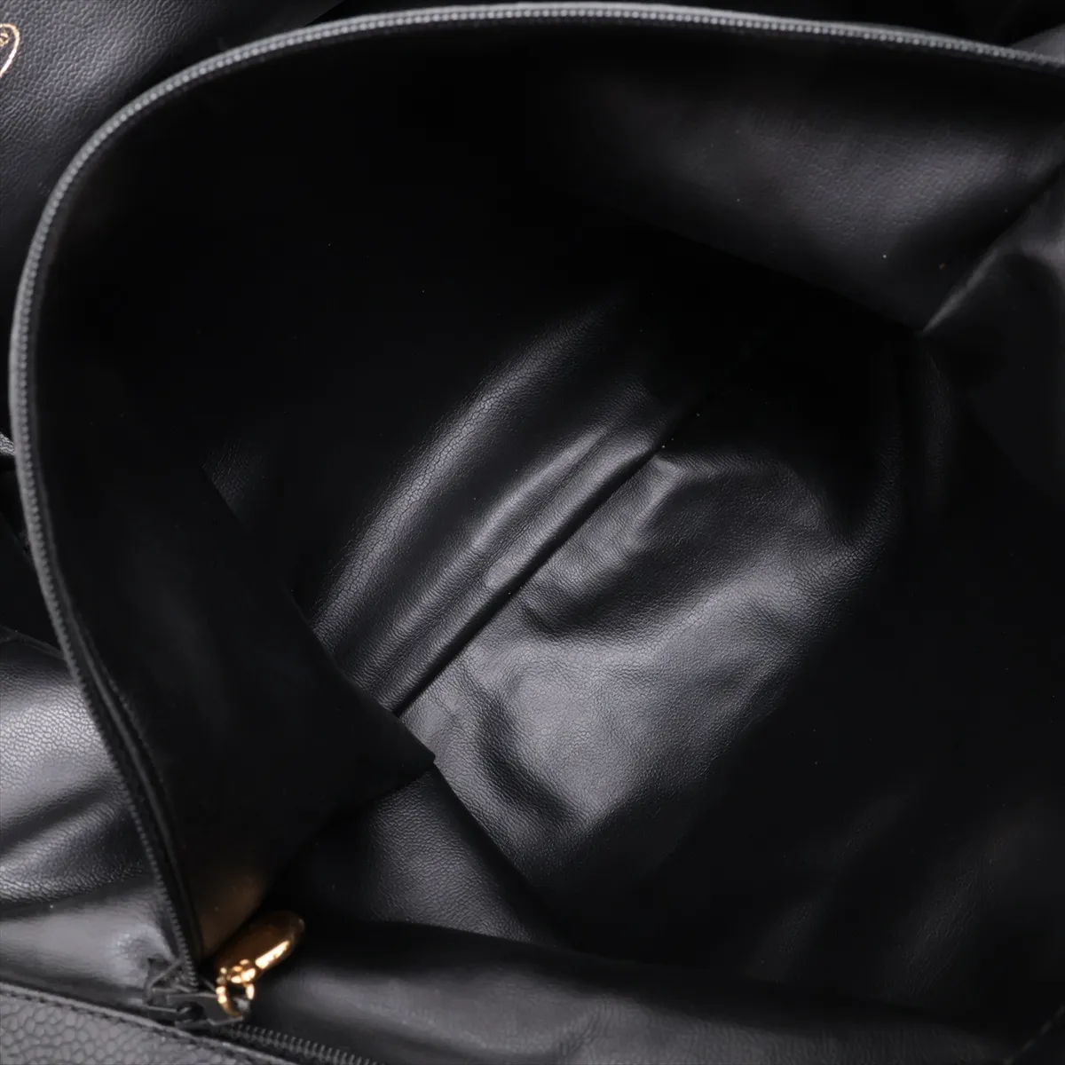 Coco Mark Caviar Skin Chain Tote Bag, Black with Gold Hardware, 4714243, Series 4 — view 9