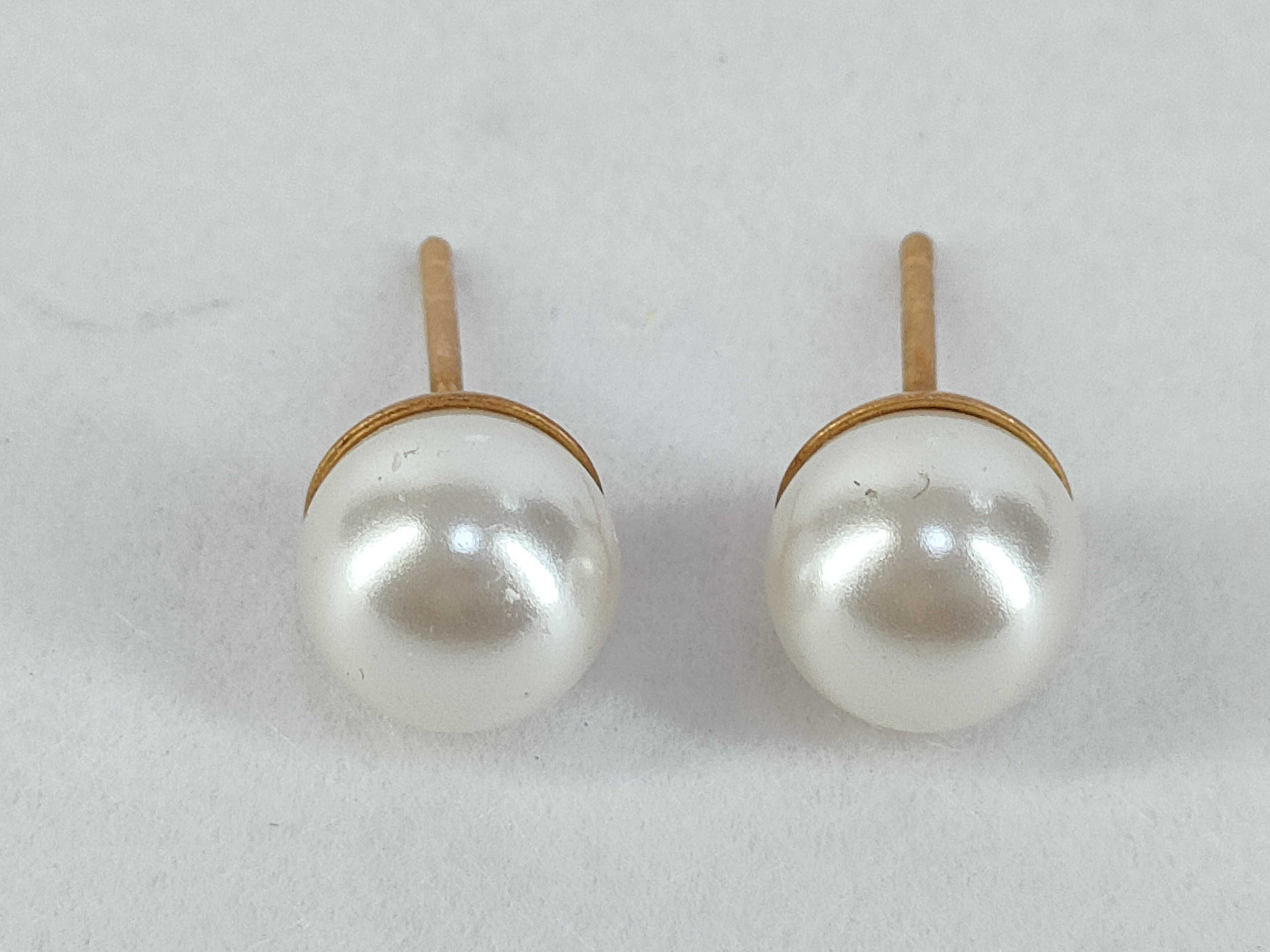 Tribal Flower Pearl Earrings — view 2