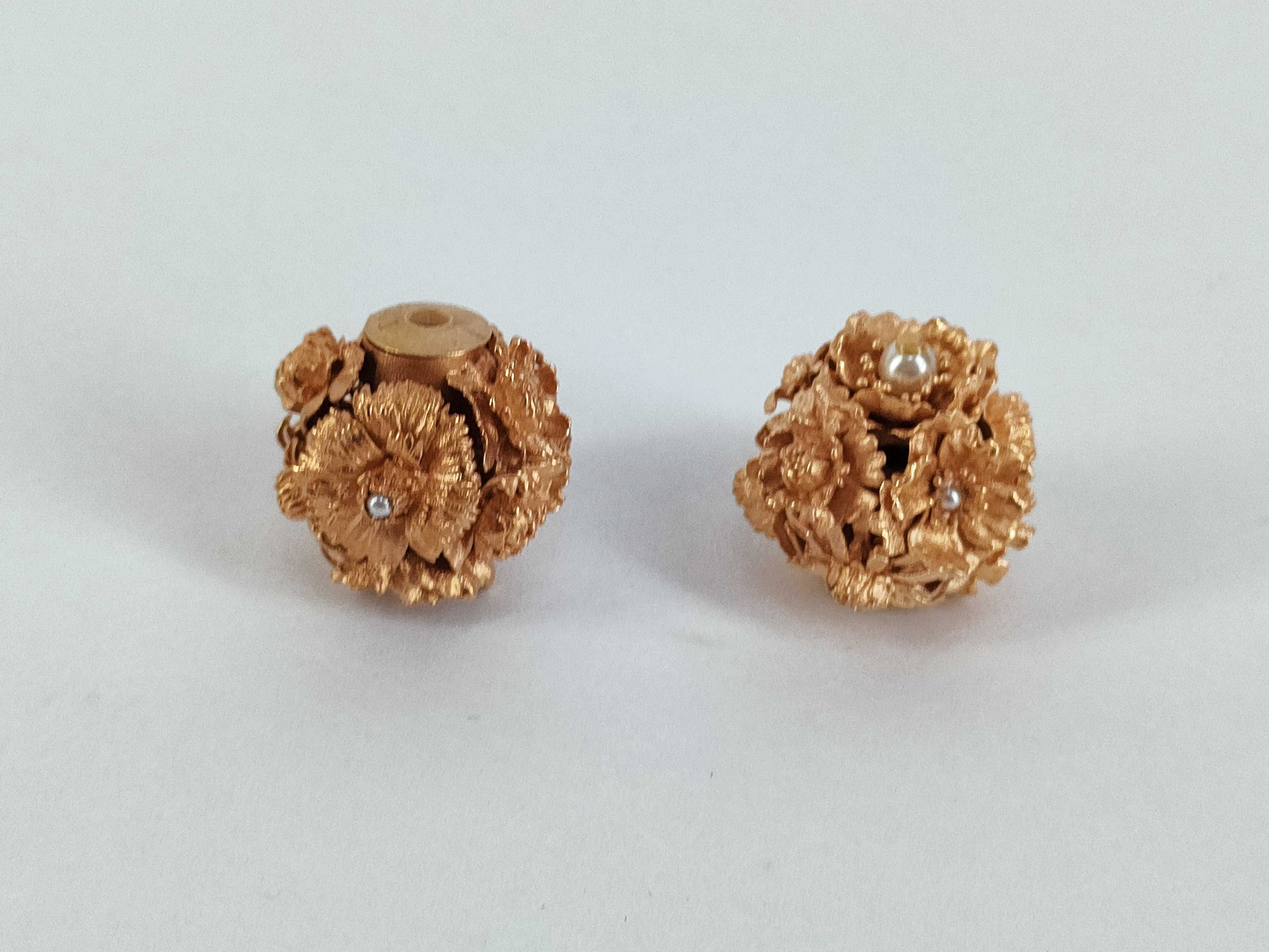 Tribal Flower Pearl Earrings — view 7