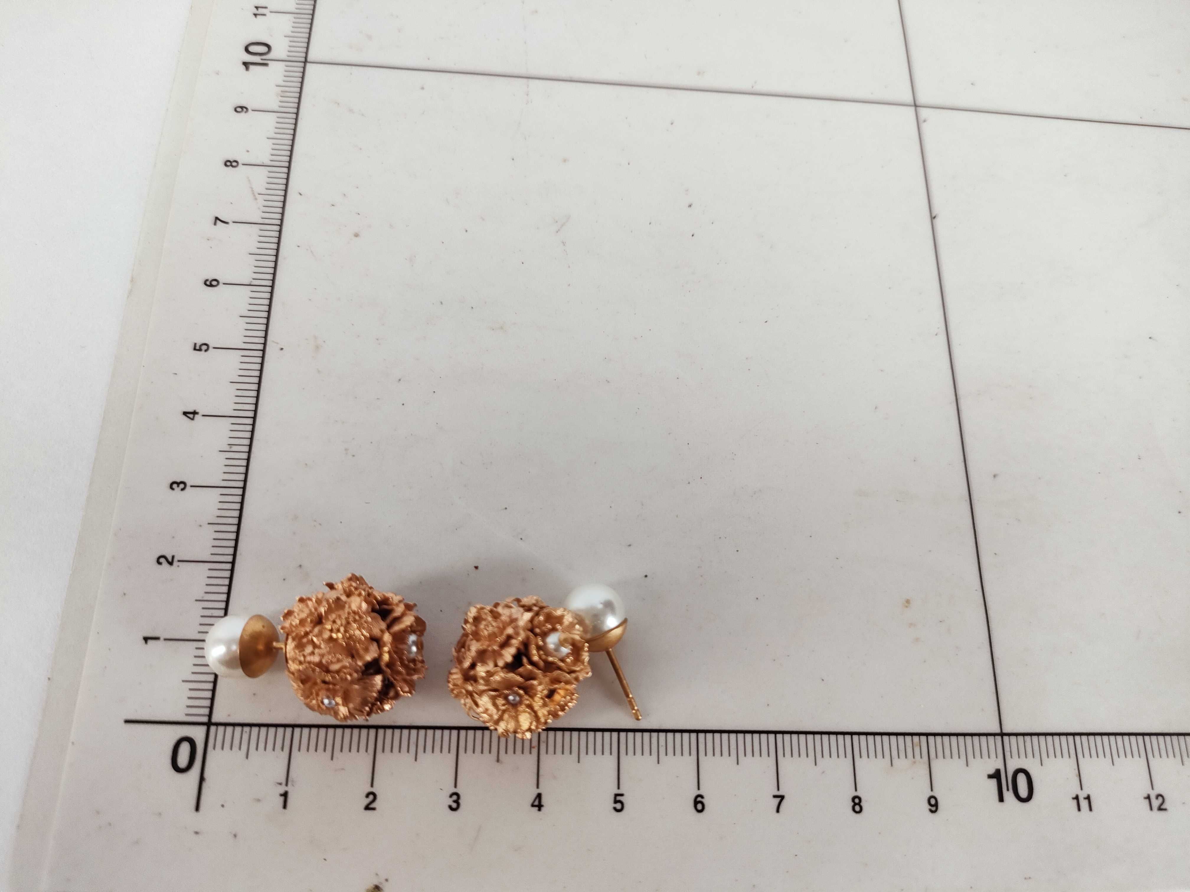 Tribal Flower Pearl Earrings — view 10