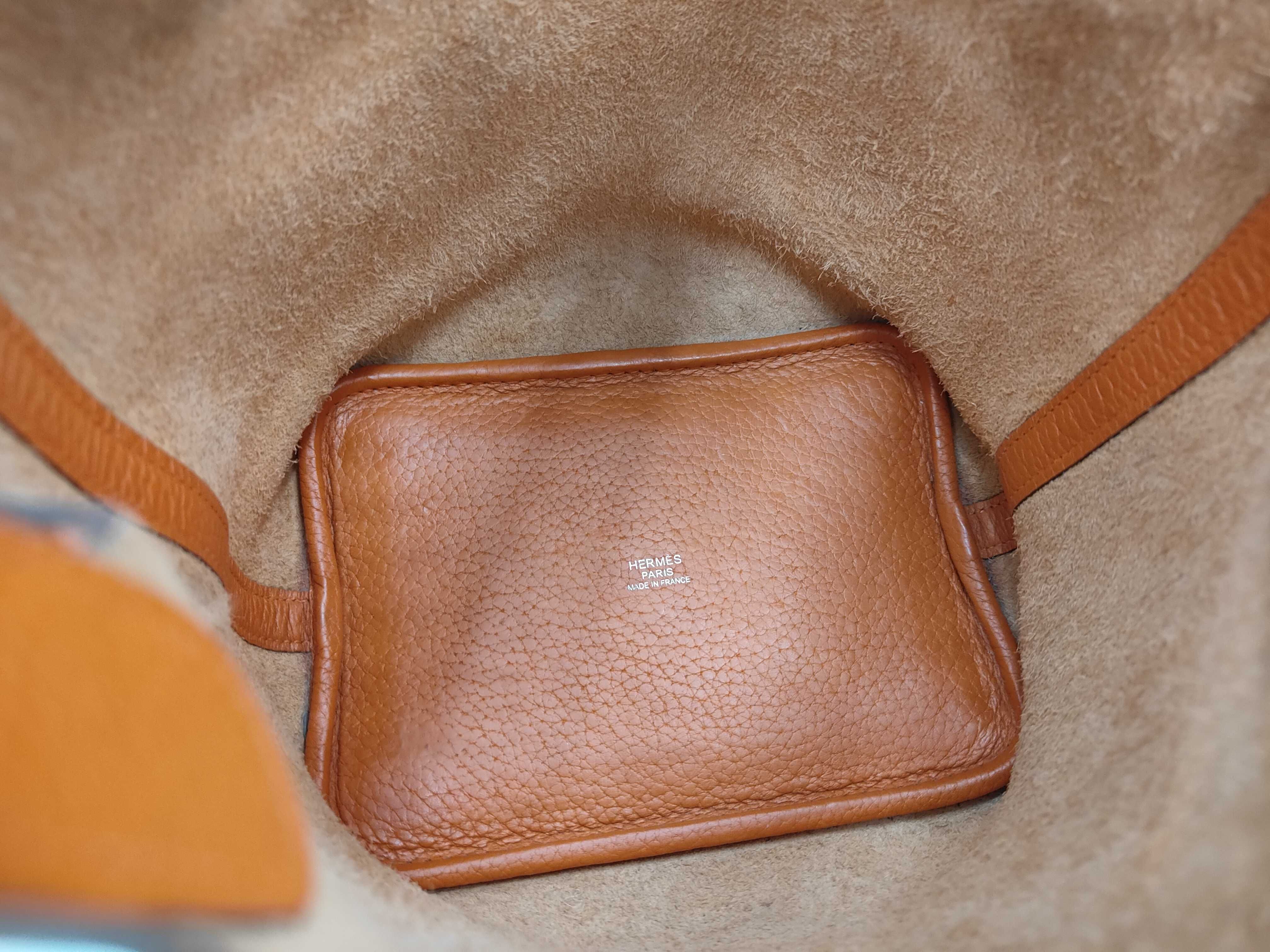 Picotin Lock PM Orange Stamped M Handbag — view 8