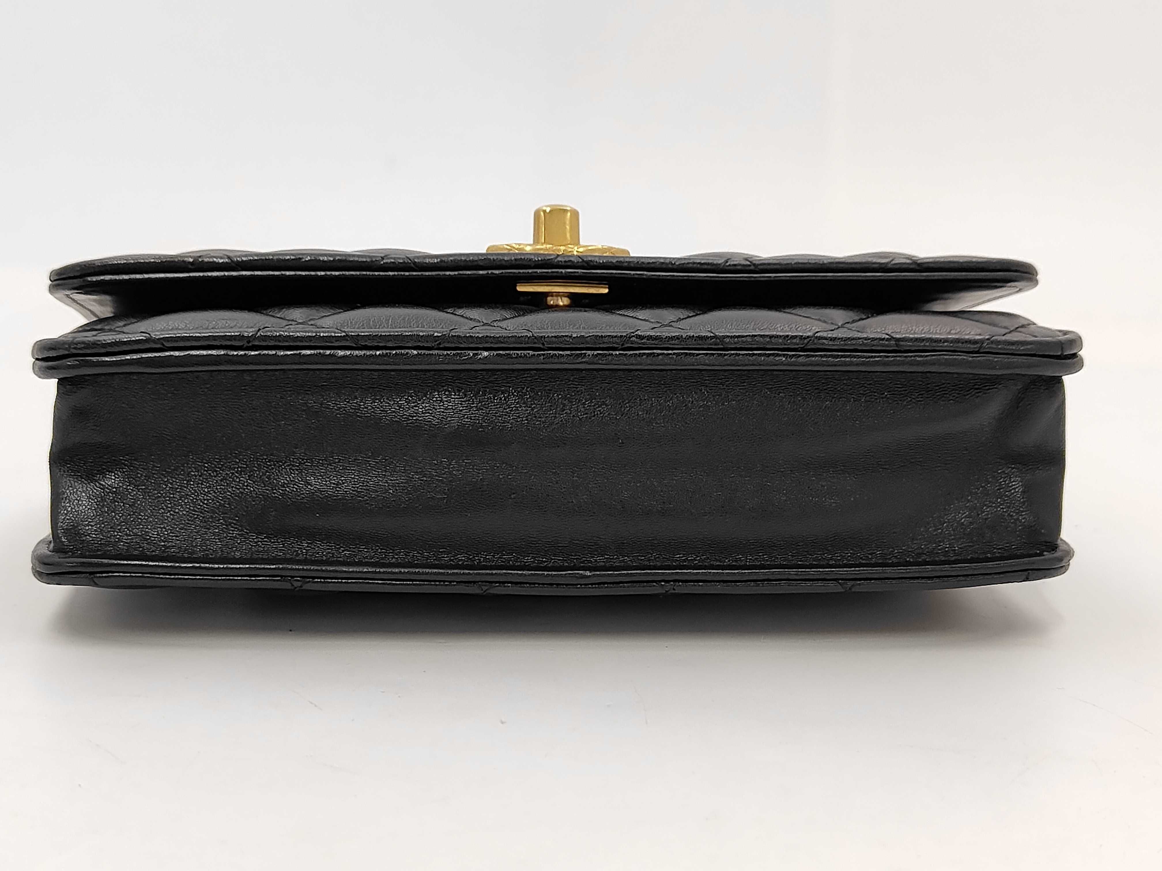 Matelassé Coco Ball Chain Shoulder Bag, Lambskin, Black, Gold Hardware. — view 3