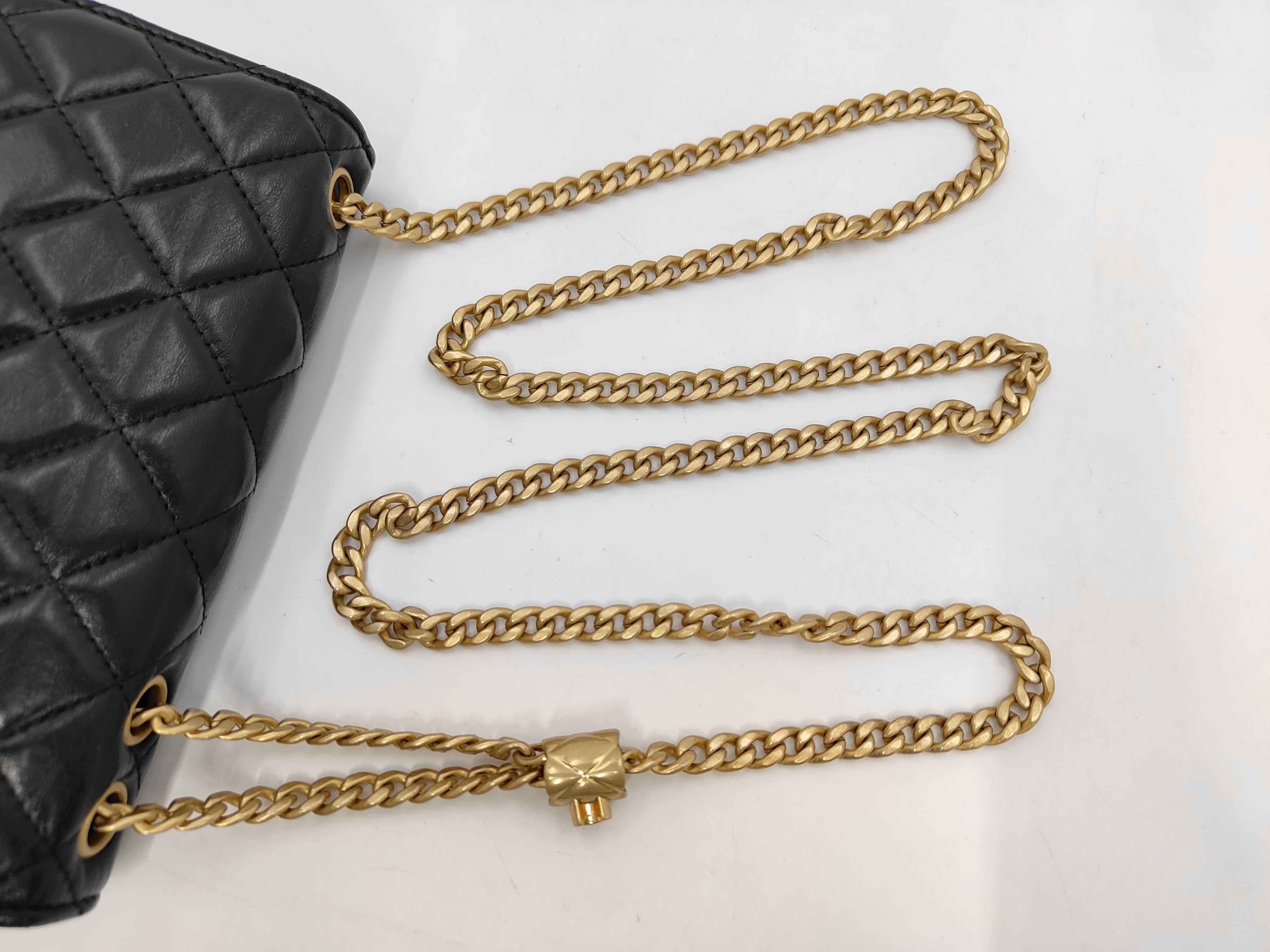 Matelassé Coco Ball Chain Shoulder Bag, Lambskin, Black, Gold Hardware. — view 5