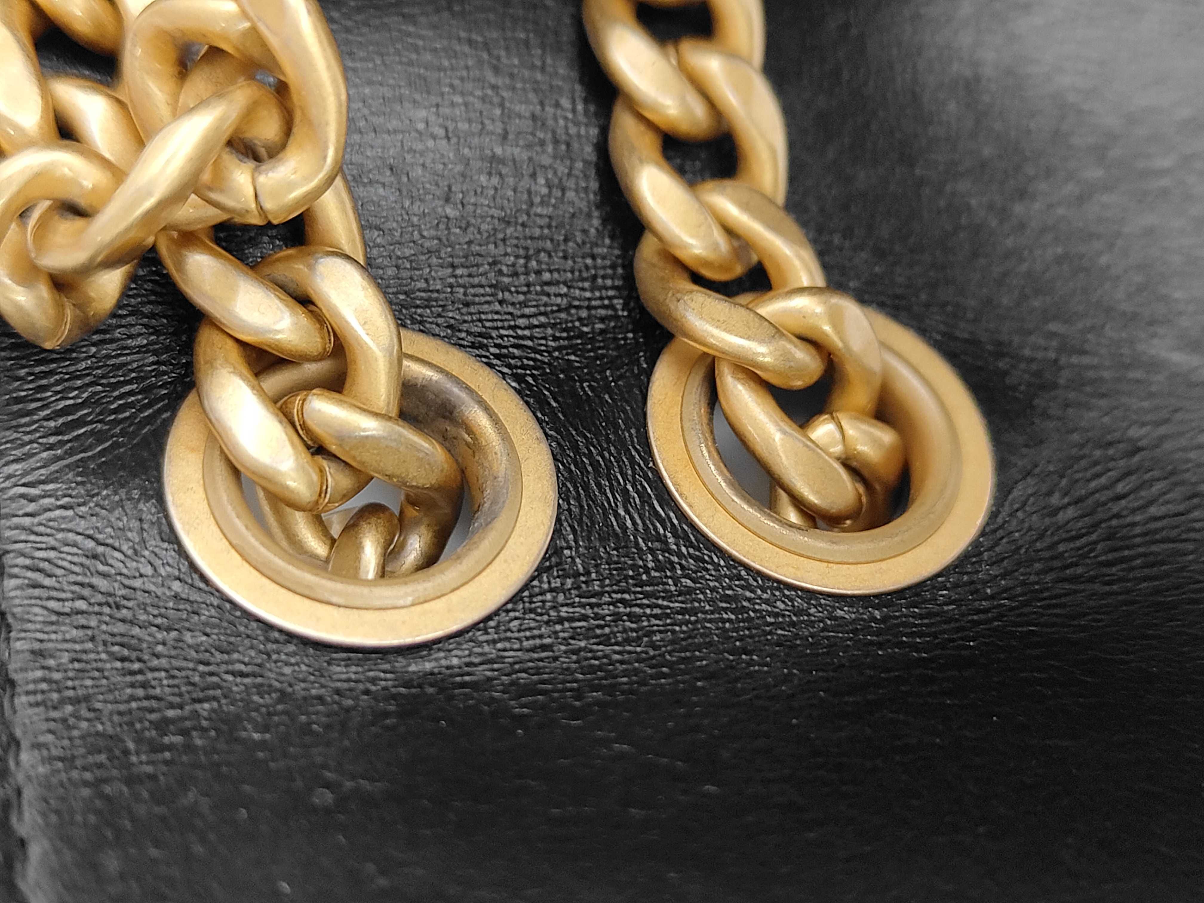 Matelassé Coco Ball Chain Shoulder Bag, Lambskin, Black, Gold Hardware. — view 7