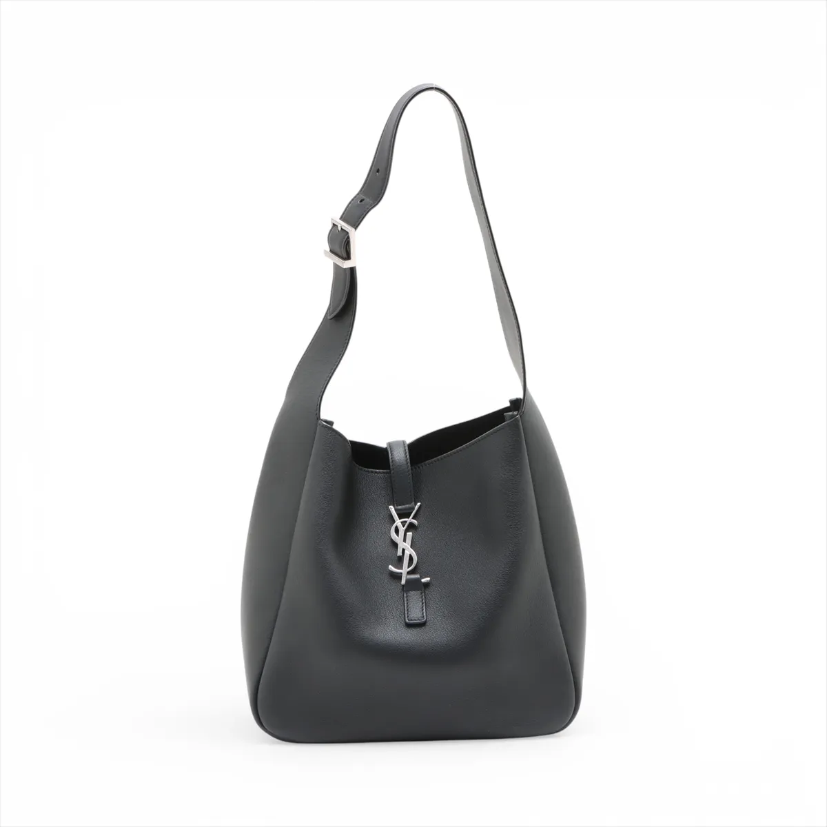 Leather Shoulder Bag, Black, 713938