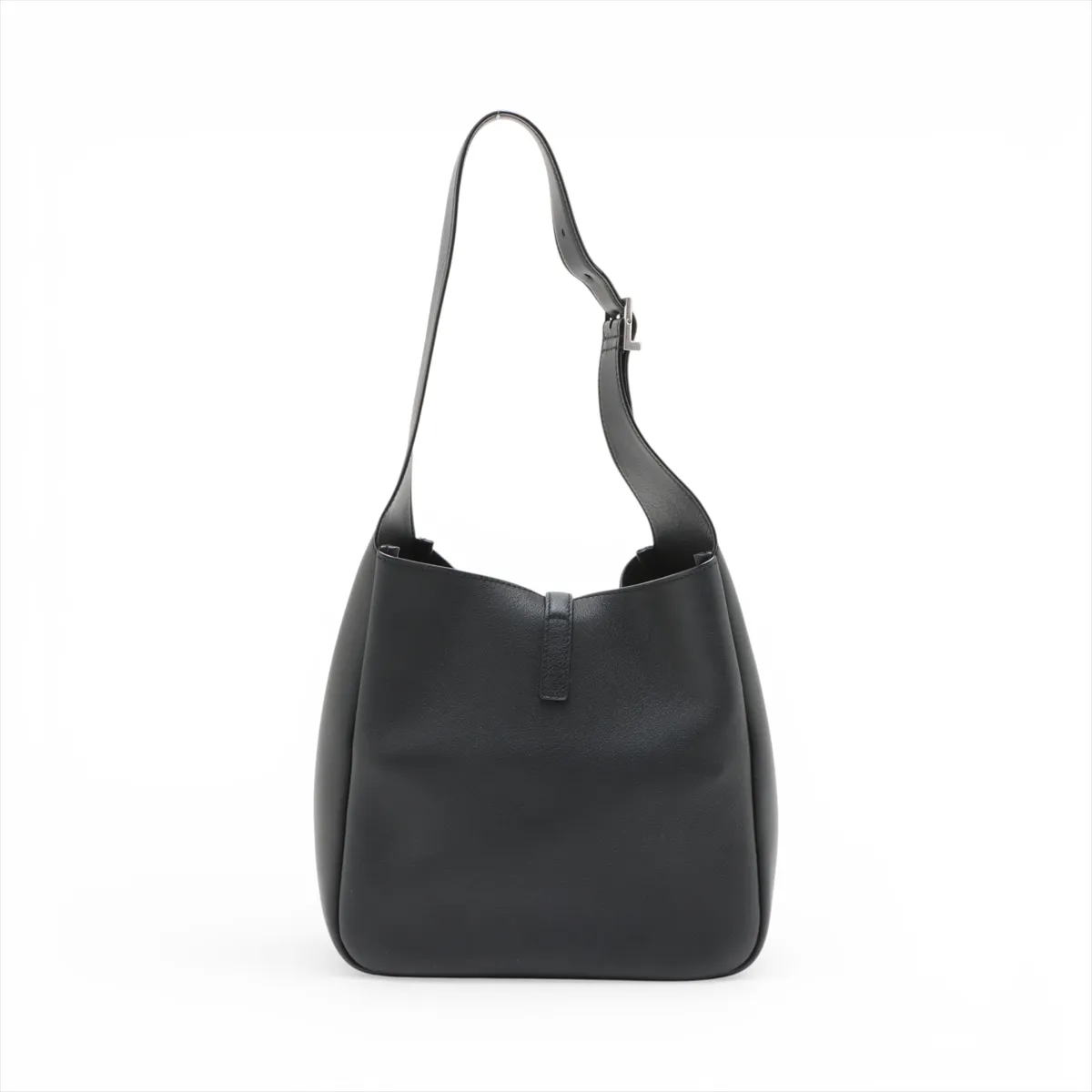 Leather Shoulder Bag, Black, 713938 — view 2