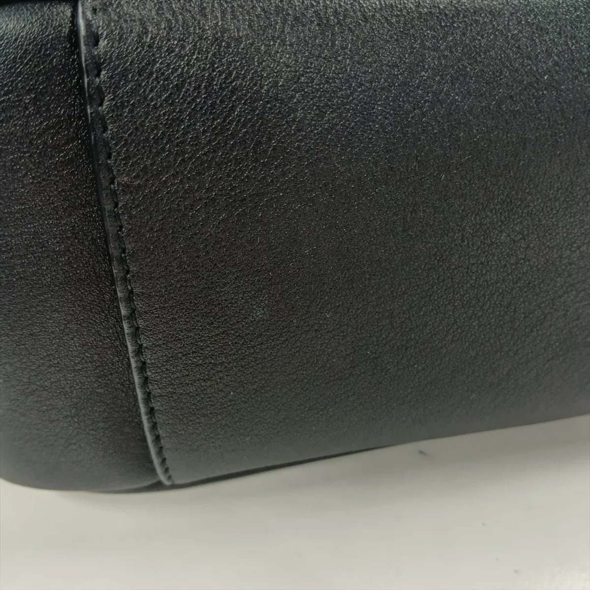 Leather Shoulder Bag, Black, 713938 — view 11