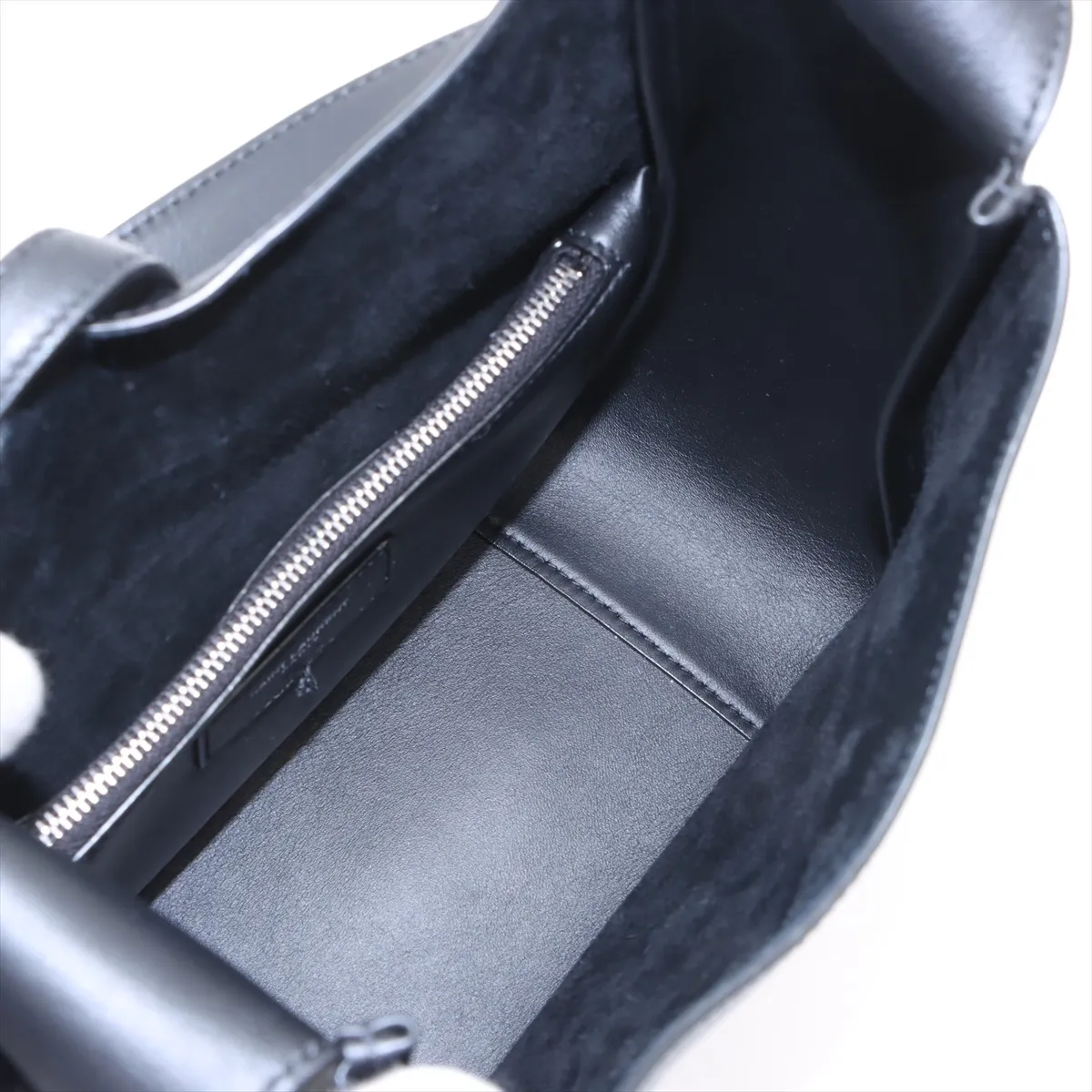 Leather Shoulder Bag, Black, 713938 — view 6
