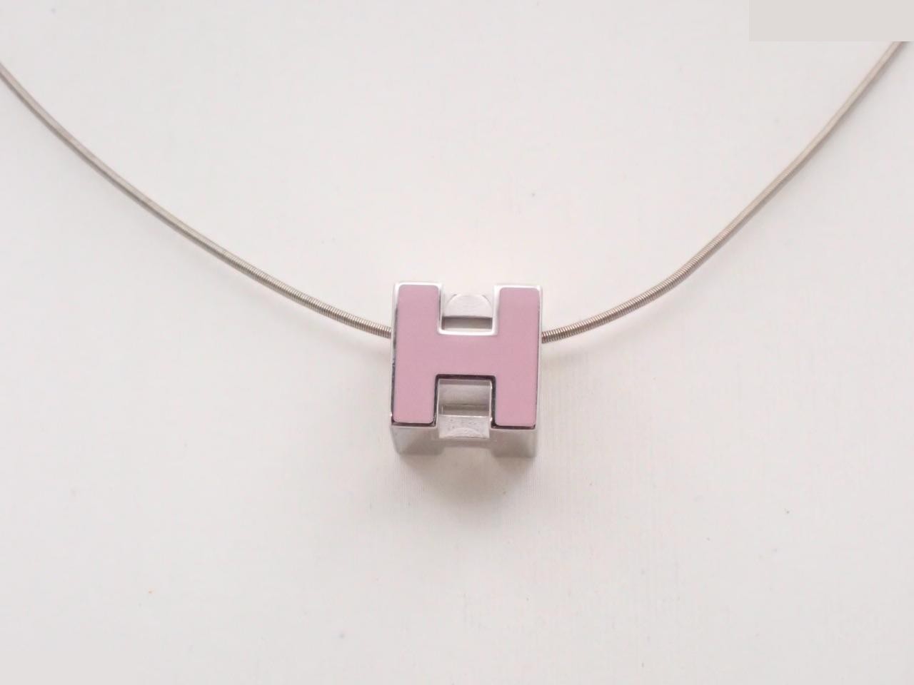 Cage d'H necklace, pink x silver, chain approximately 42cm