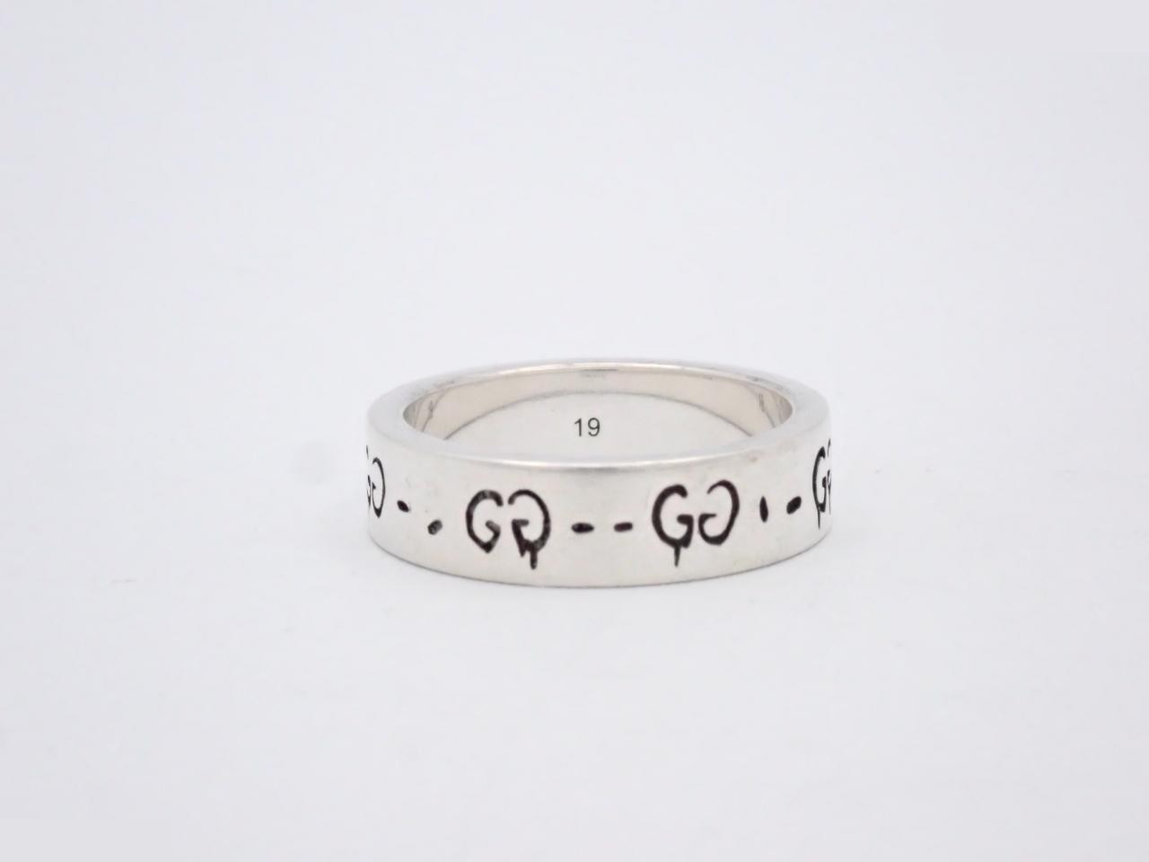 Ghost Silver Ring, 925 Sterling Silver, 7.6g, Size #19 — view 2