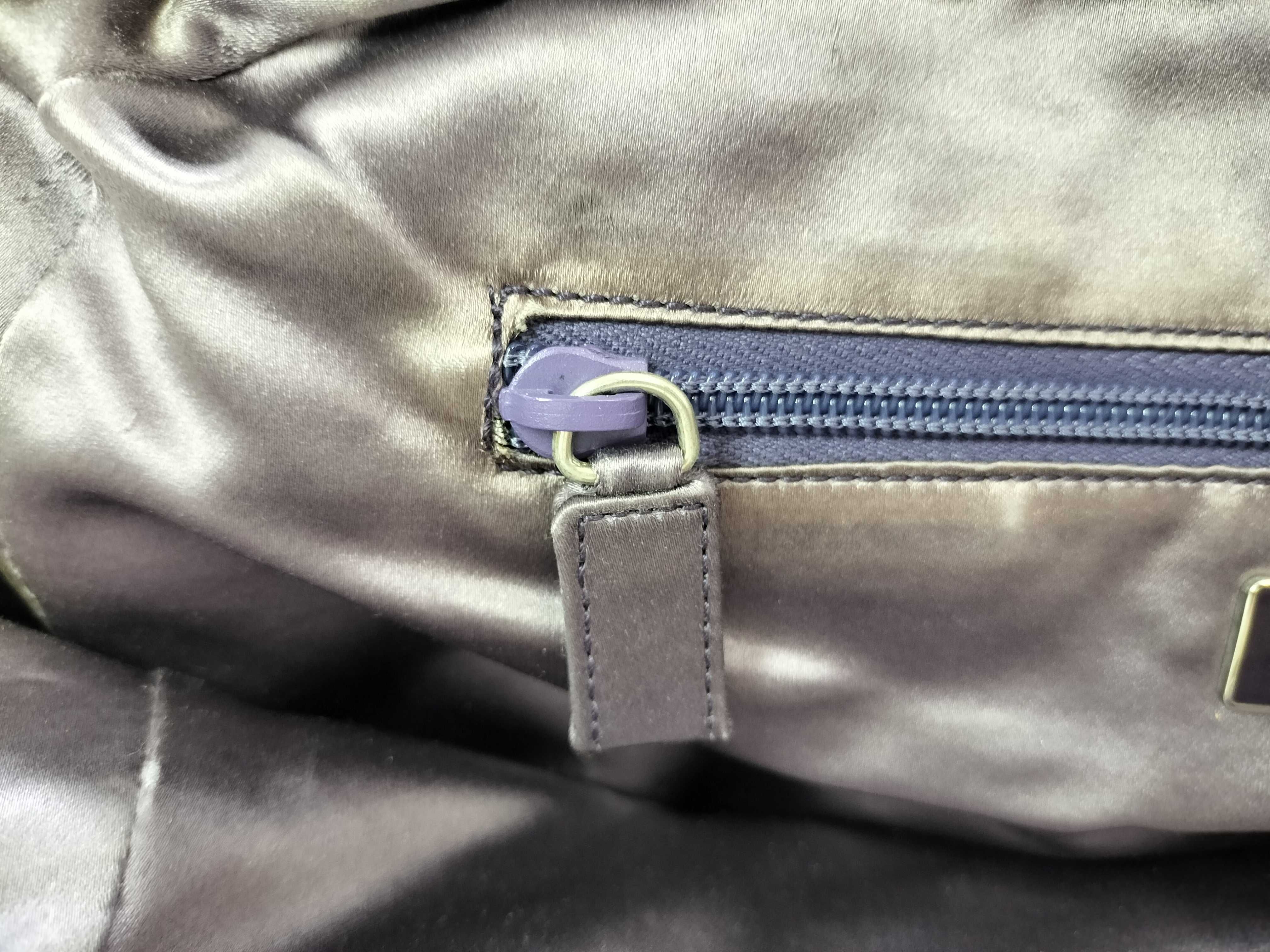 Bowling Bag Canvas Leather Purple Handbag — view 12