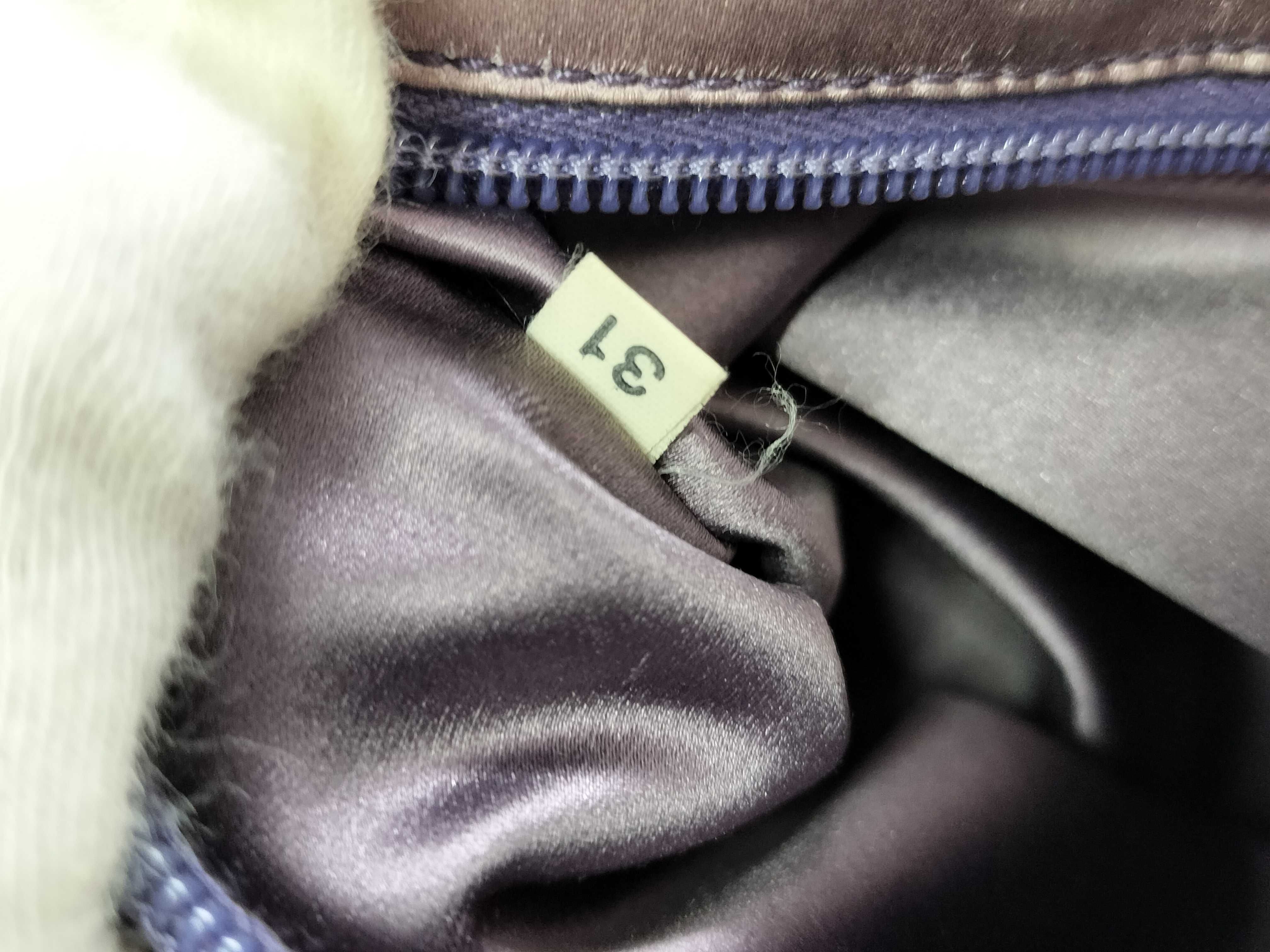 Bowling Bag Canvas Leather Purple Handbag — view 10