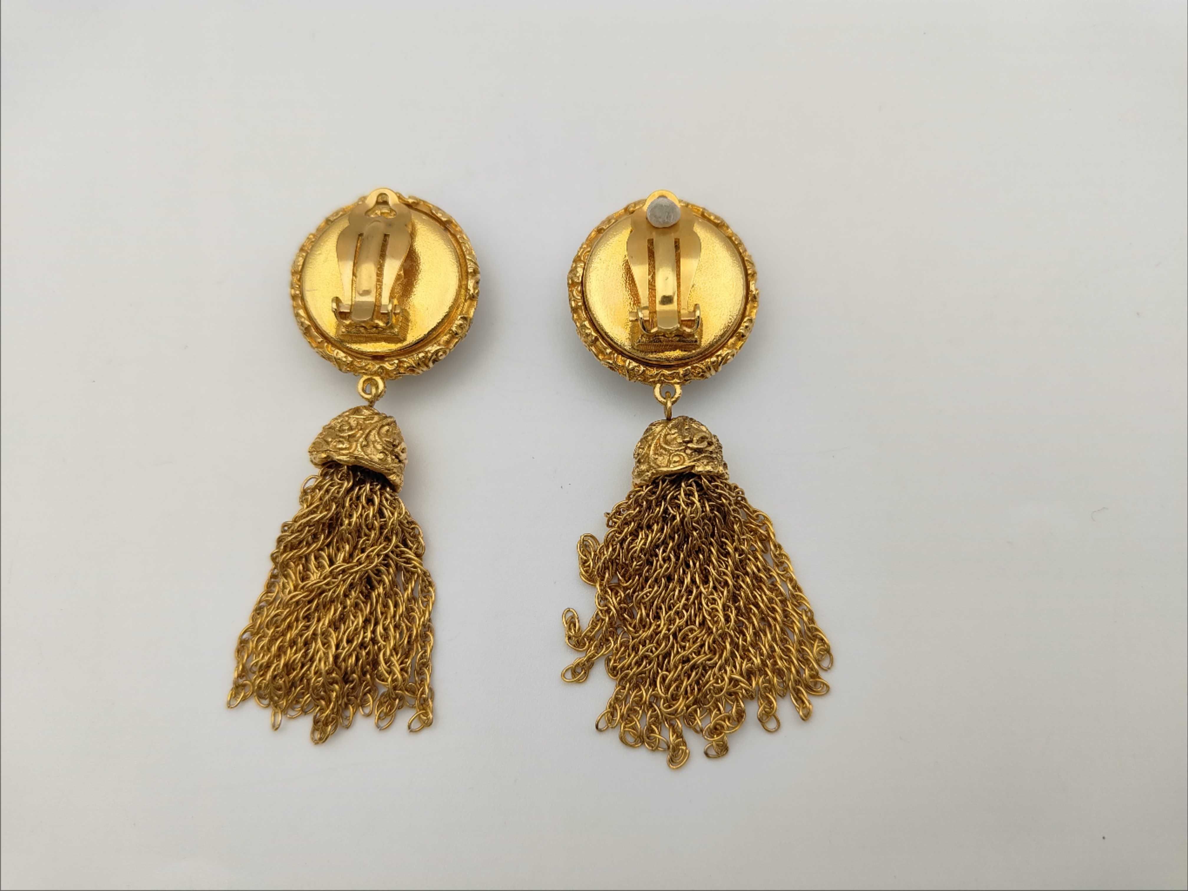 Coco Mark Tassel Gold Earrings — view 2