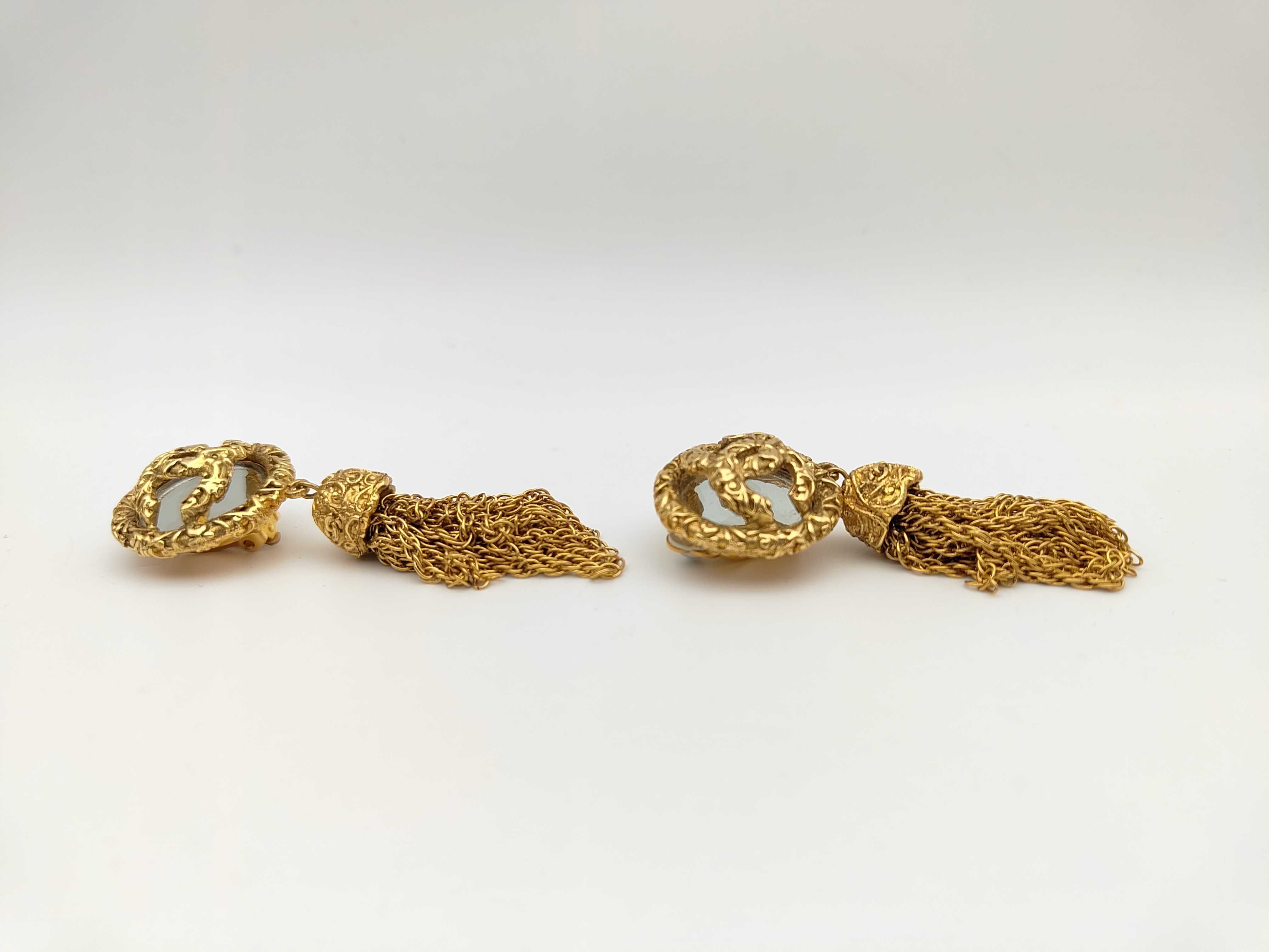 Coco Mark Tassel Gold Earrings — view 3
