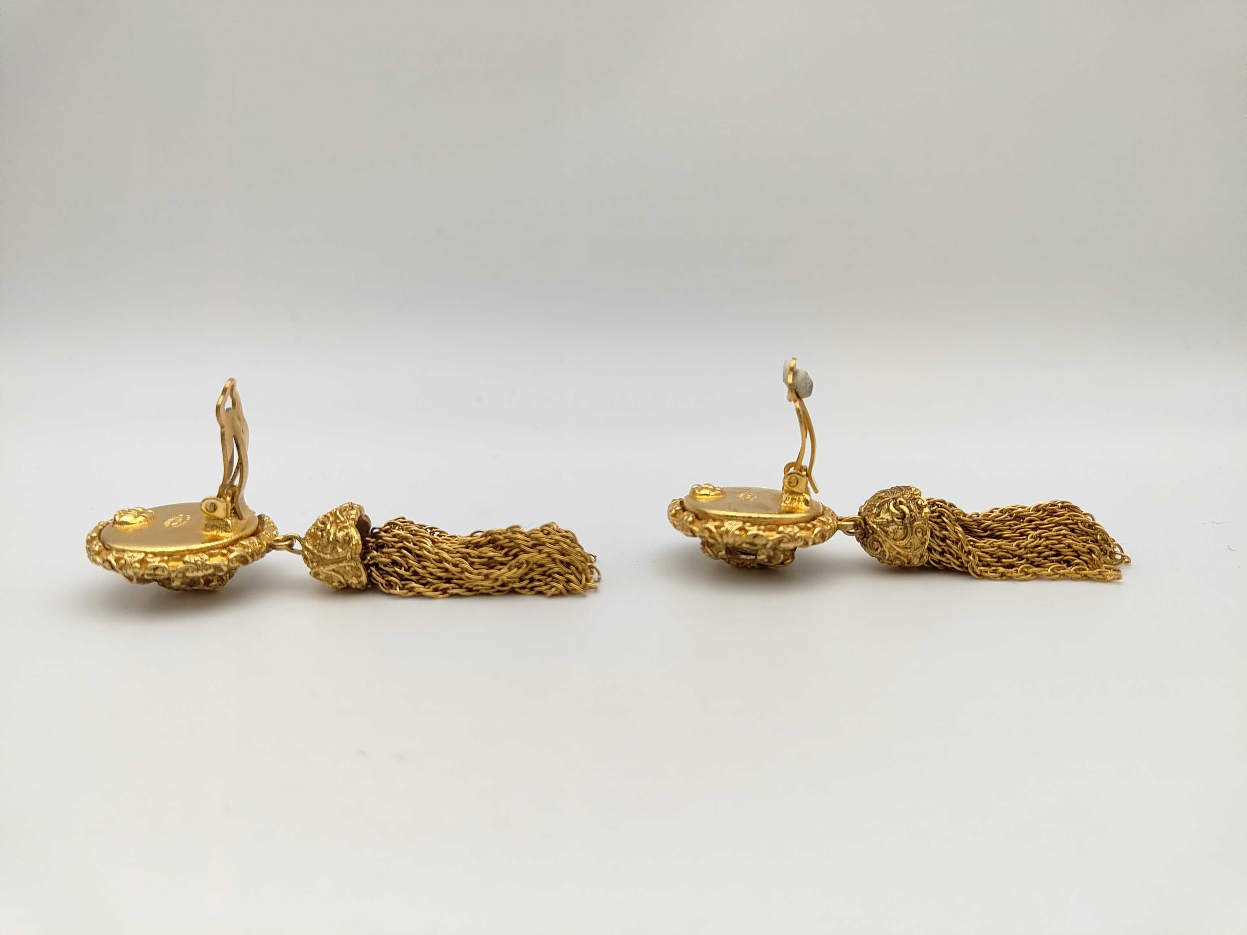 Coco Mark Tassel Gold Earrings — view 4