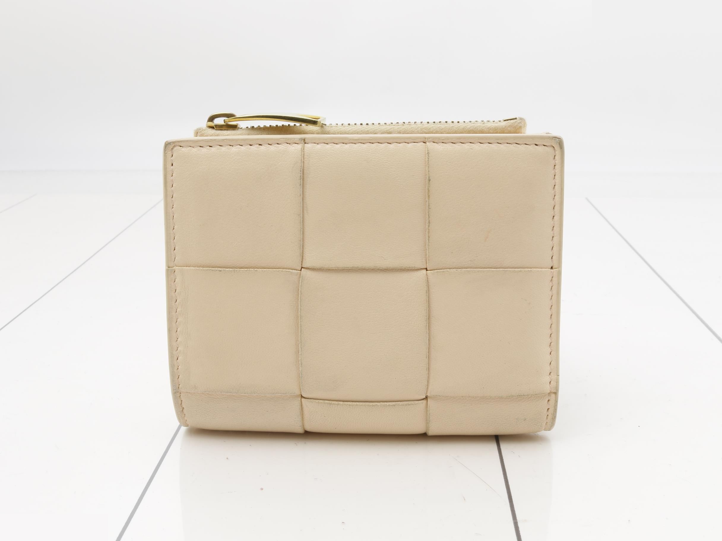 Cassette Bi-fold Wallet, Leather, Beige