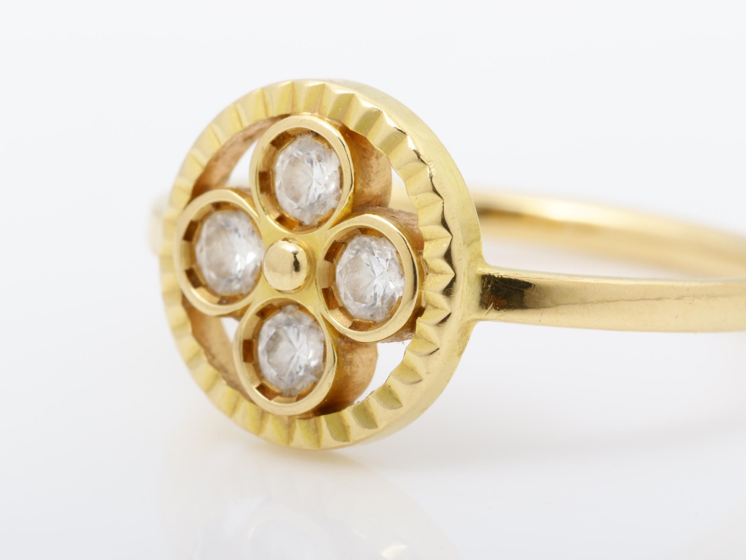 Blossom Ring, Diamond, 750YG, 2.1g, #49 stamped. — view 3