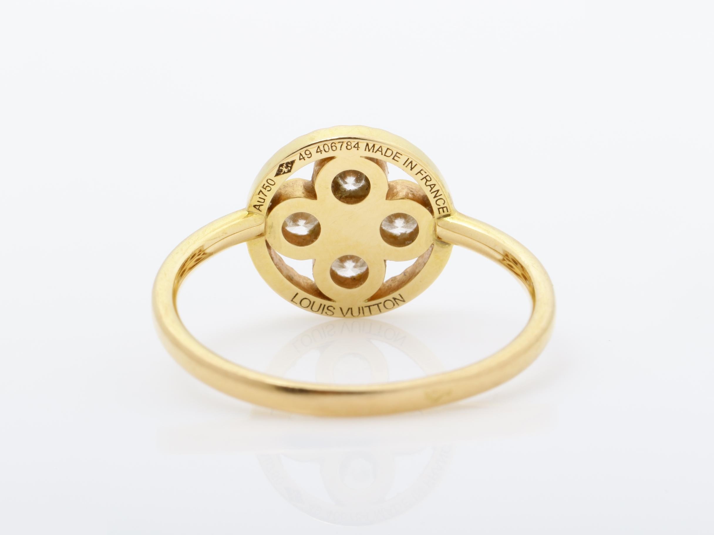 Blossom Ring, Diamond, 750YG, 2.1g, #49 stamped. — view 4