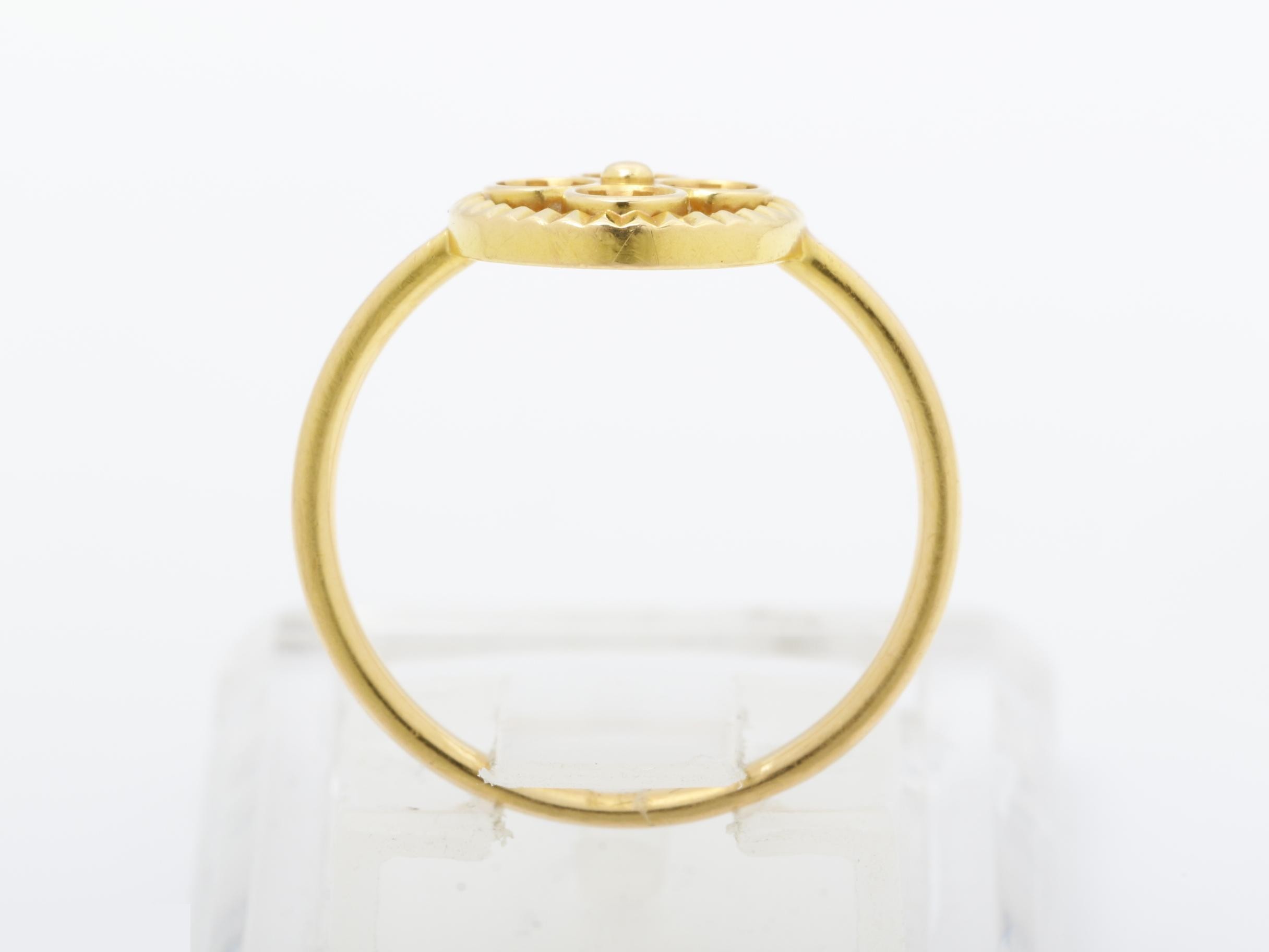Blossom Ring, Diamond, 750YG, 2.1g, #49 stamped. — view 5