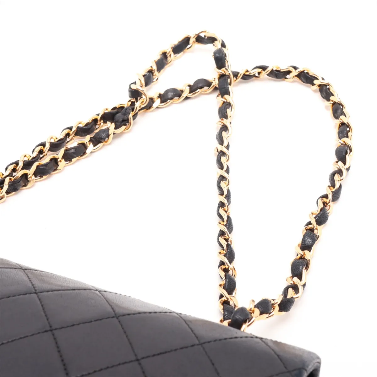 Matelassé 25 Lambskin Double Flap Double Chain Bag, Black with Gold Hardware, 355499, Serial Number 0-series, A01112 — view 5
