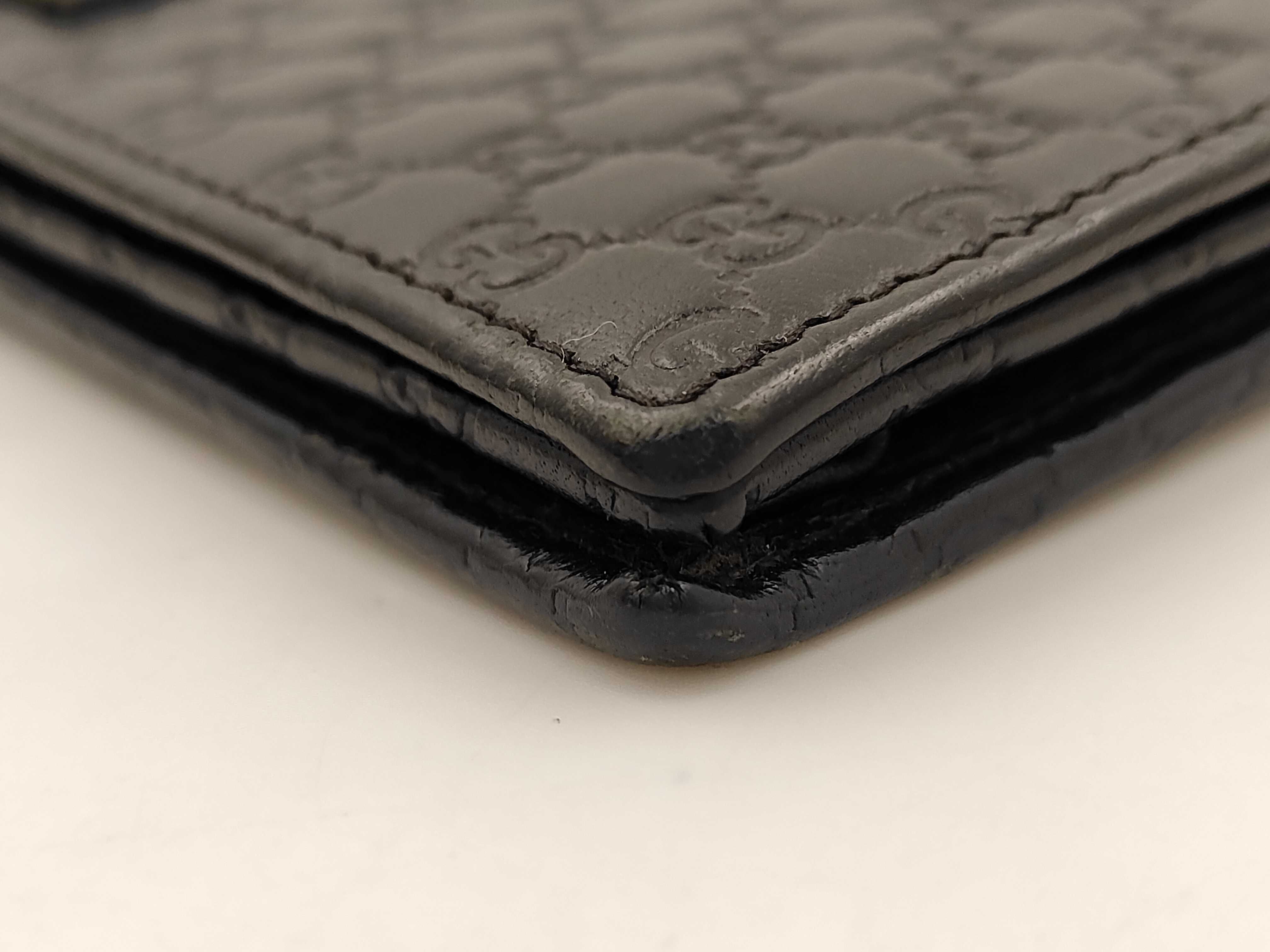Micro Shima Leather Shoulder Wallet, Black Shoulder Bag — view 4