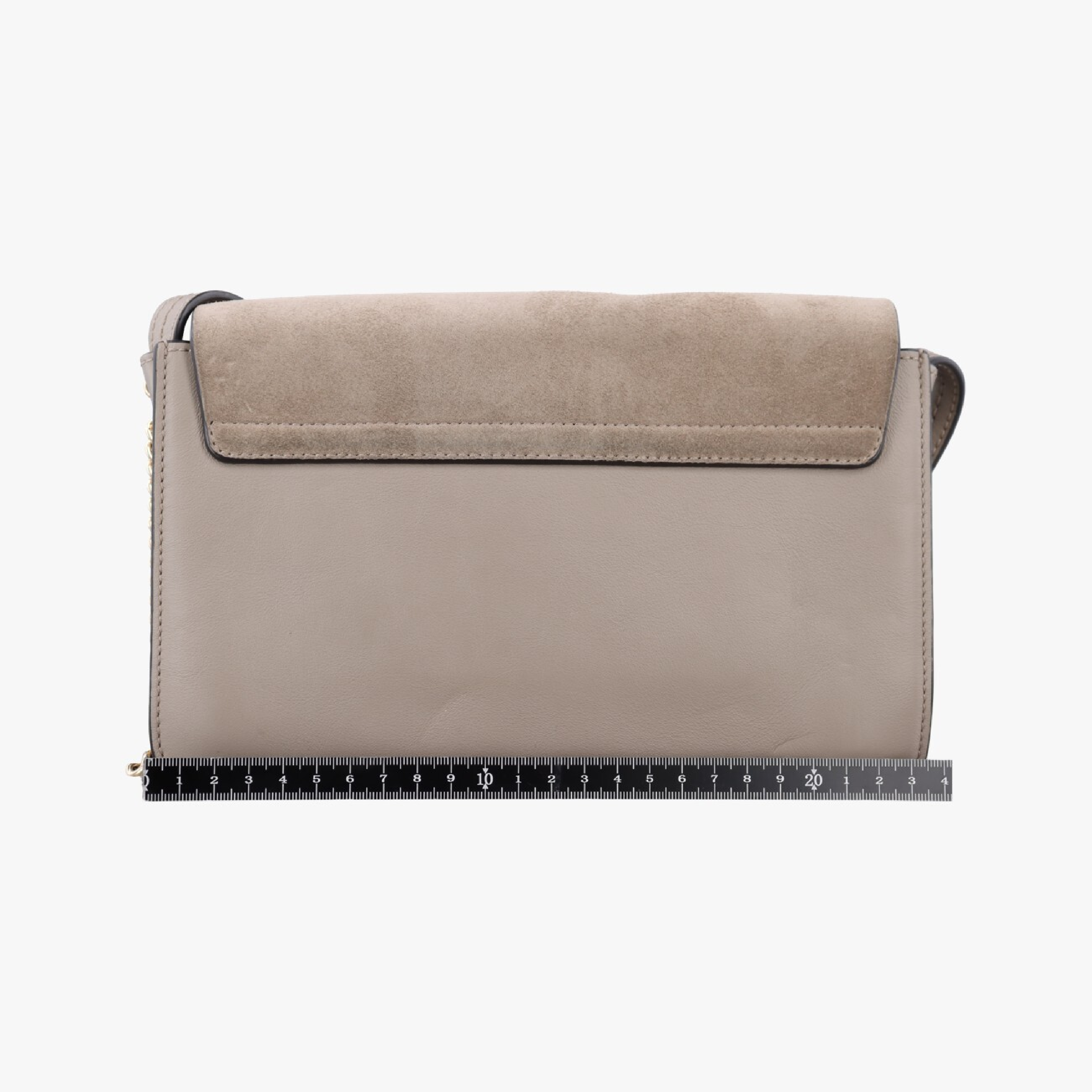 Faye Beige Suede x Leather Shoulder Bag — view 2