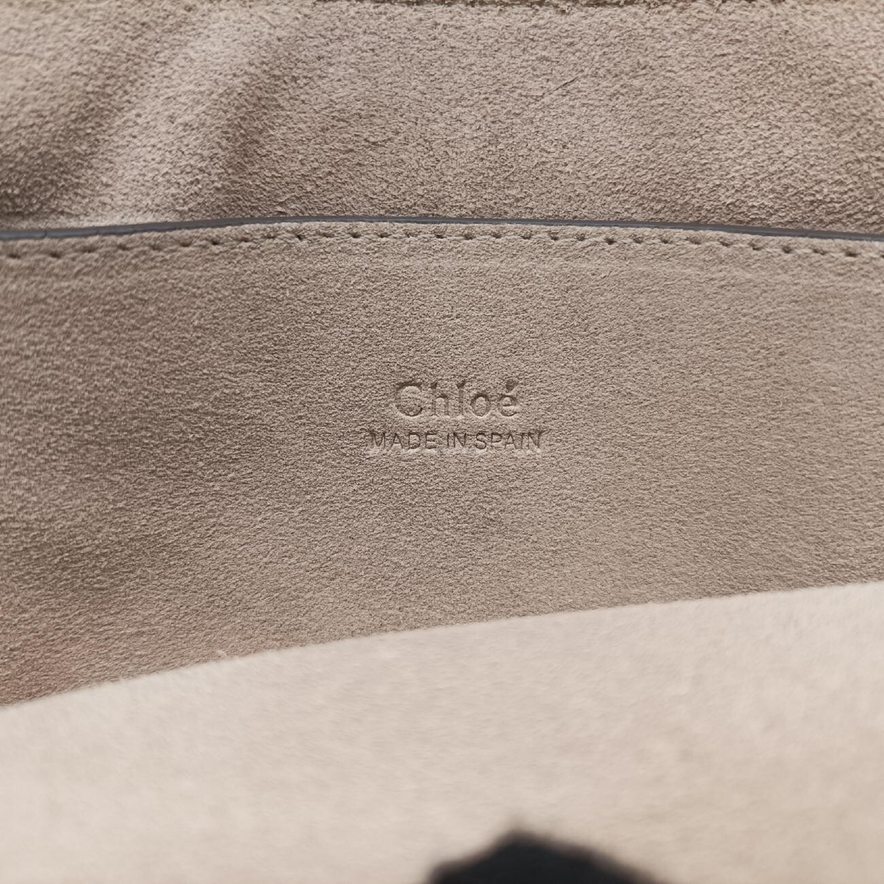 Faye Beige Suede x Leather Shoulder Bag — view 7