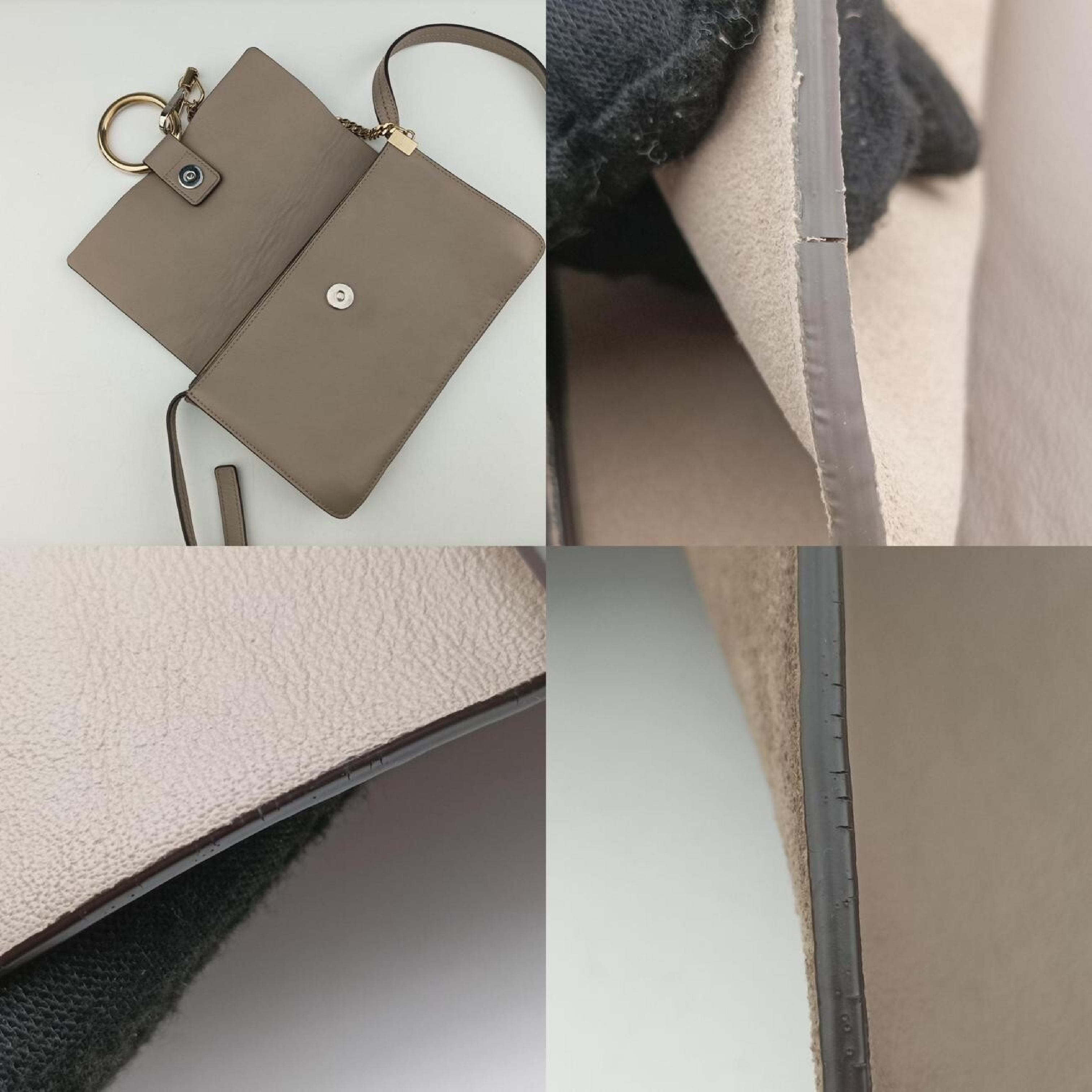 Faye Beige Suede x Leather Shoulder Bag — view 9