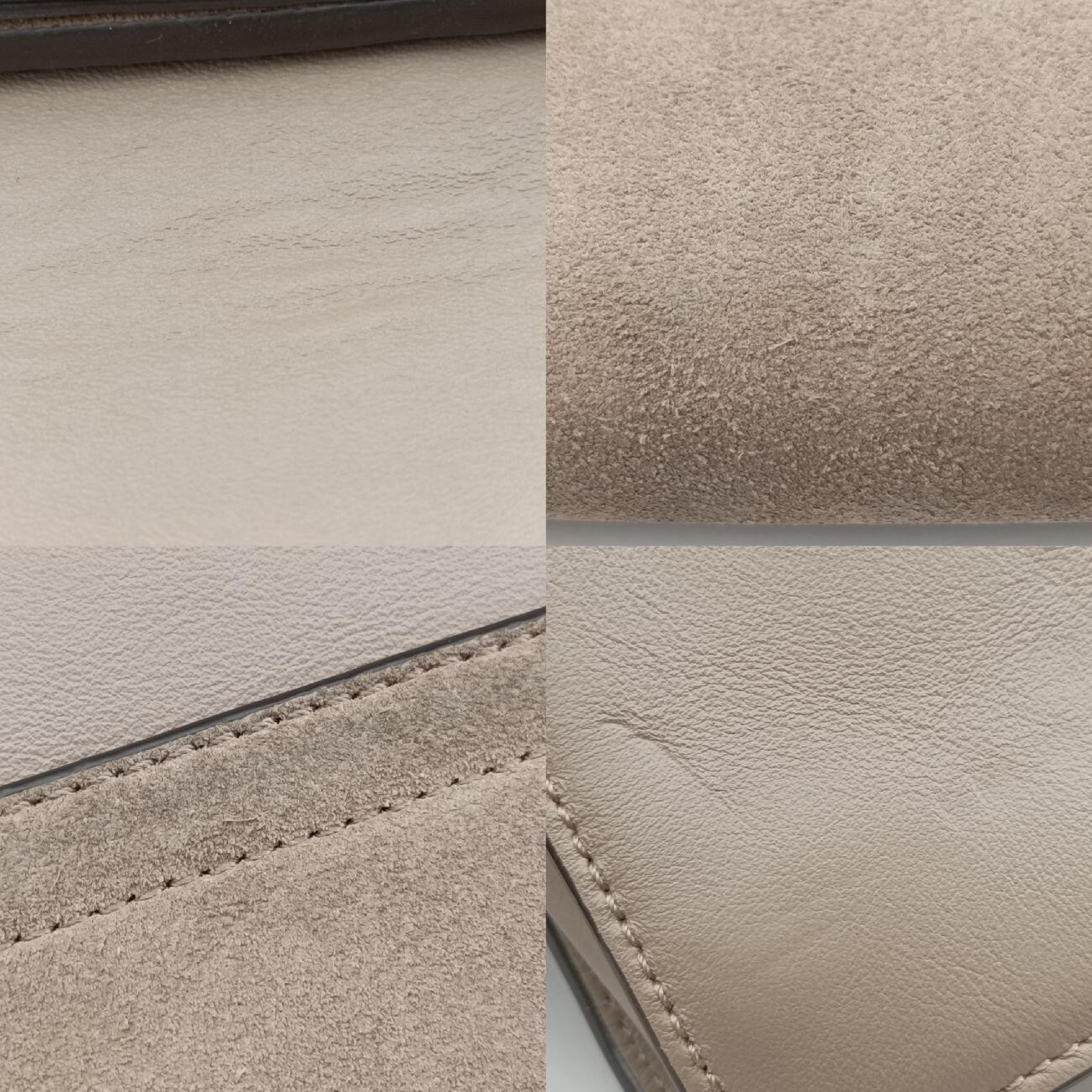 Faye Beige Suede x Leather Shoulder Bag — view 10