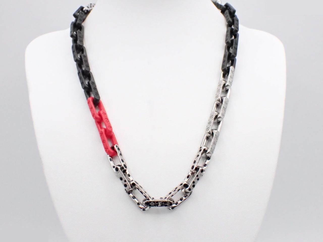 Collier LV Monogram Chain Infinity Dot Necklace — view 3