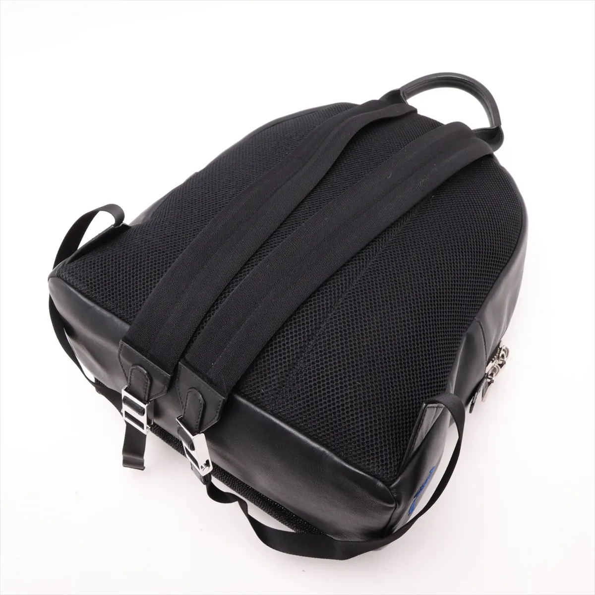 Leather x Rhinestone Backpack/Rucksack, Black 7VZ012 — view 5