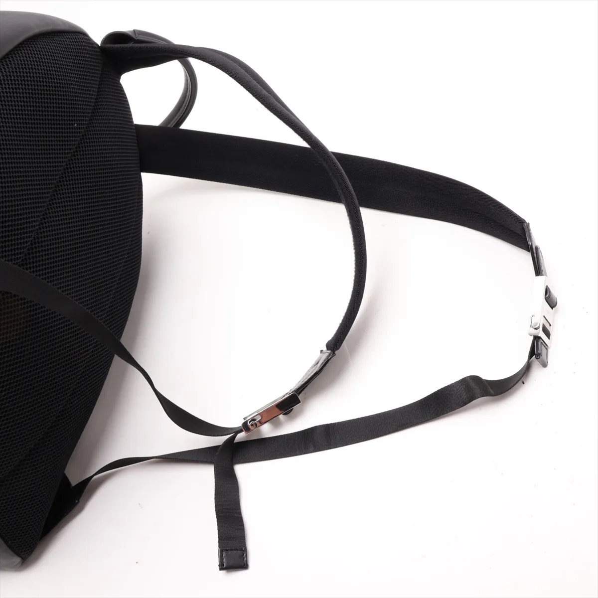 Leather x Rhinestone Backpack/Rucksack, Black 7VZ012 — view 6