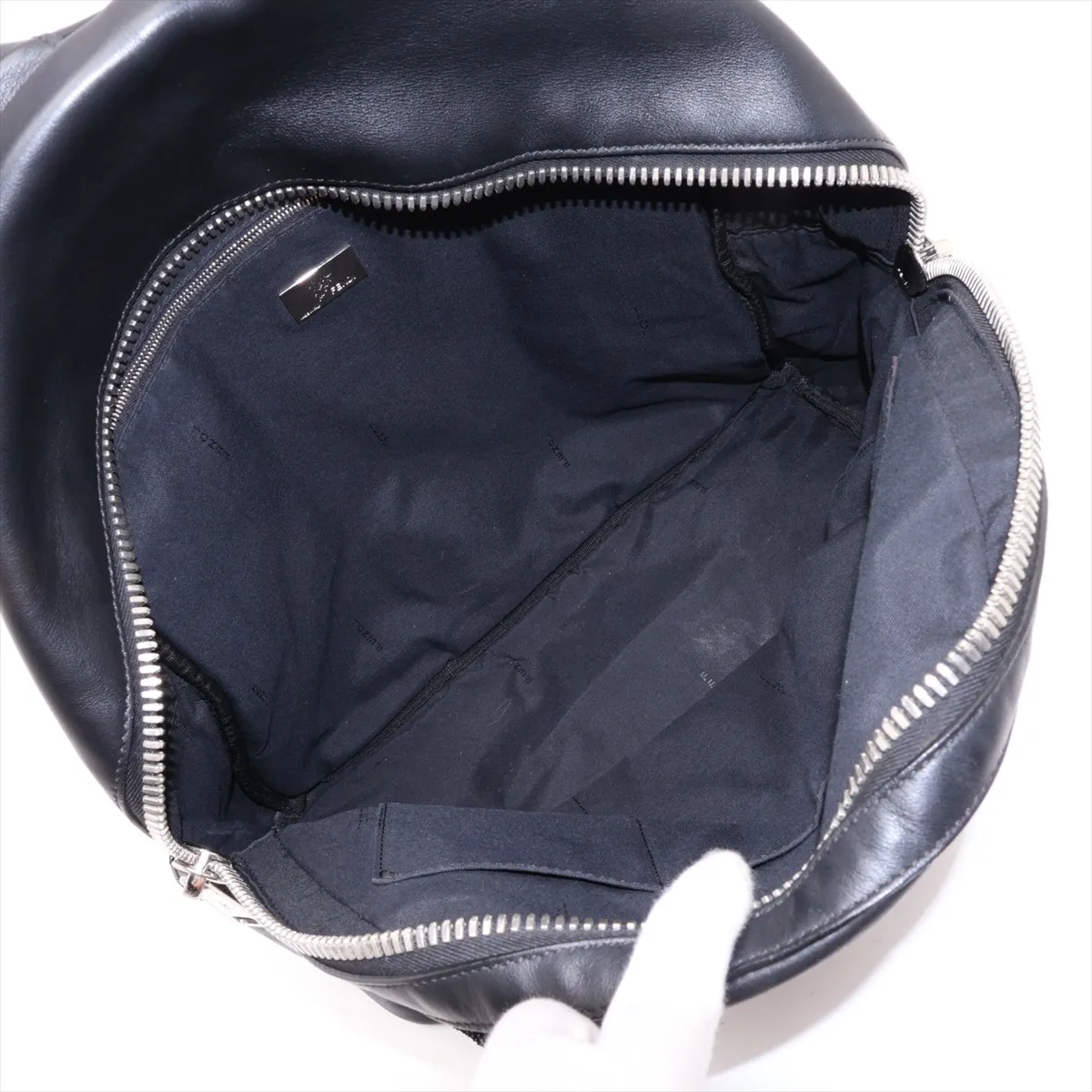 Leather x Rhinestone Backpack/Rucksack, Black 7VZ012 — view 7