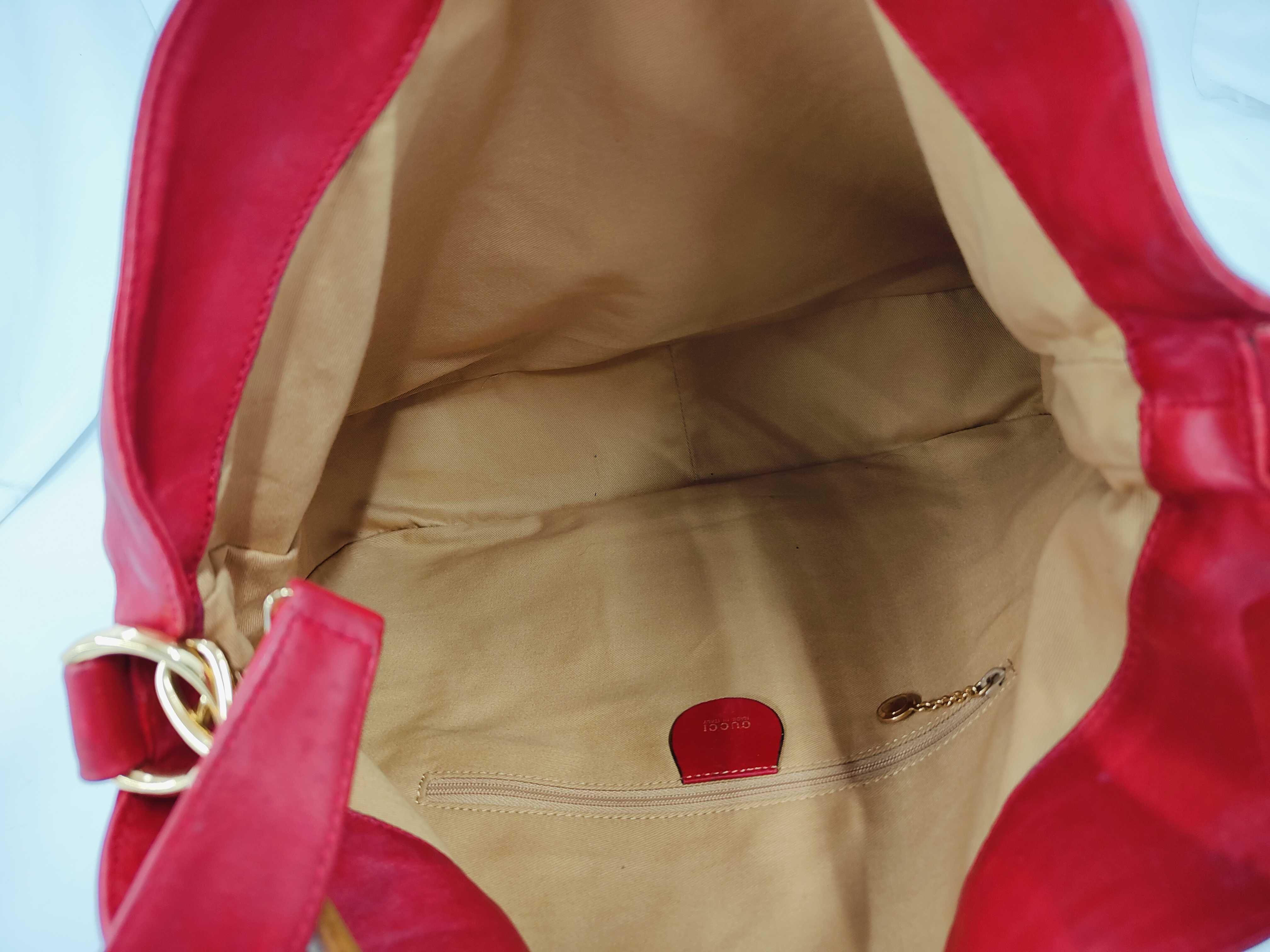 Bamboo 2-way Calf Leather Red Shoulder Bag — view 9
