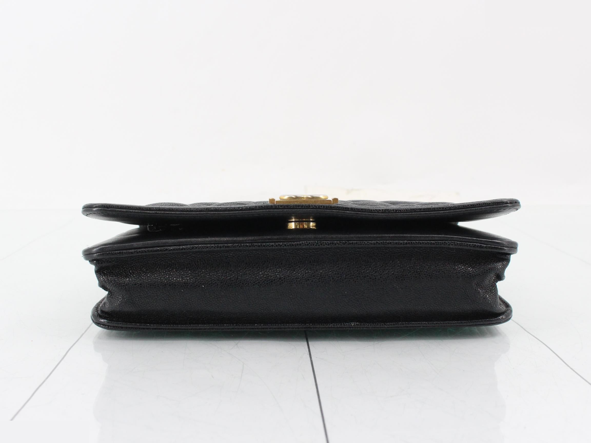 Caviar leather matelassé chain wallet — view 3