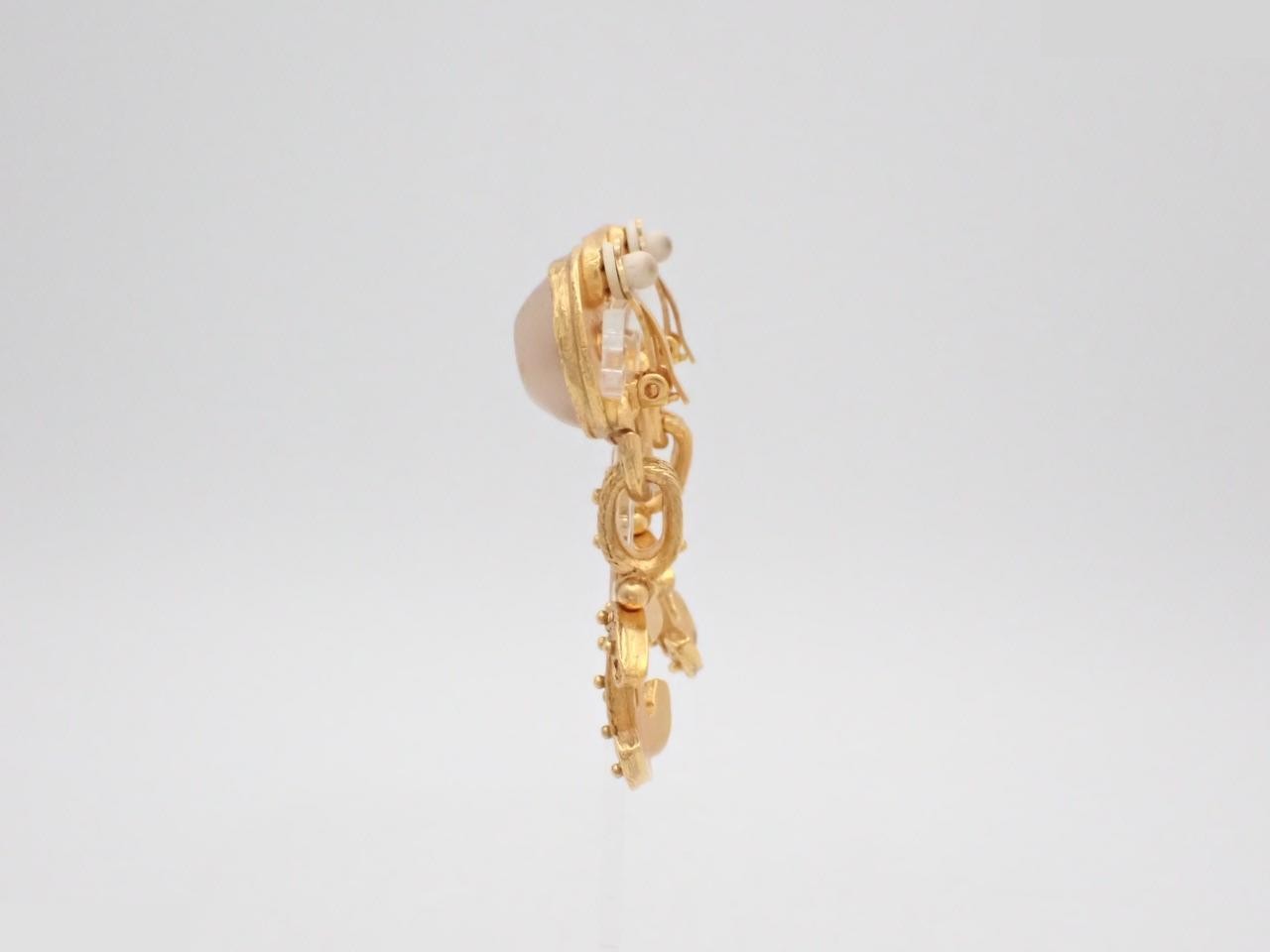 Earrings, Coco Mark, Pearl, Gold — view 3