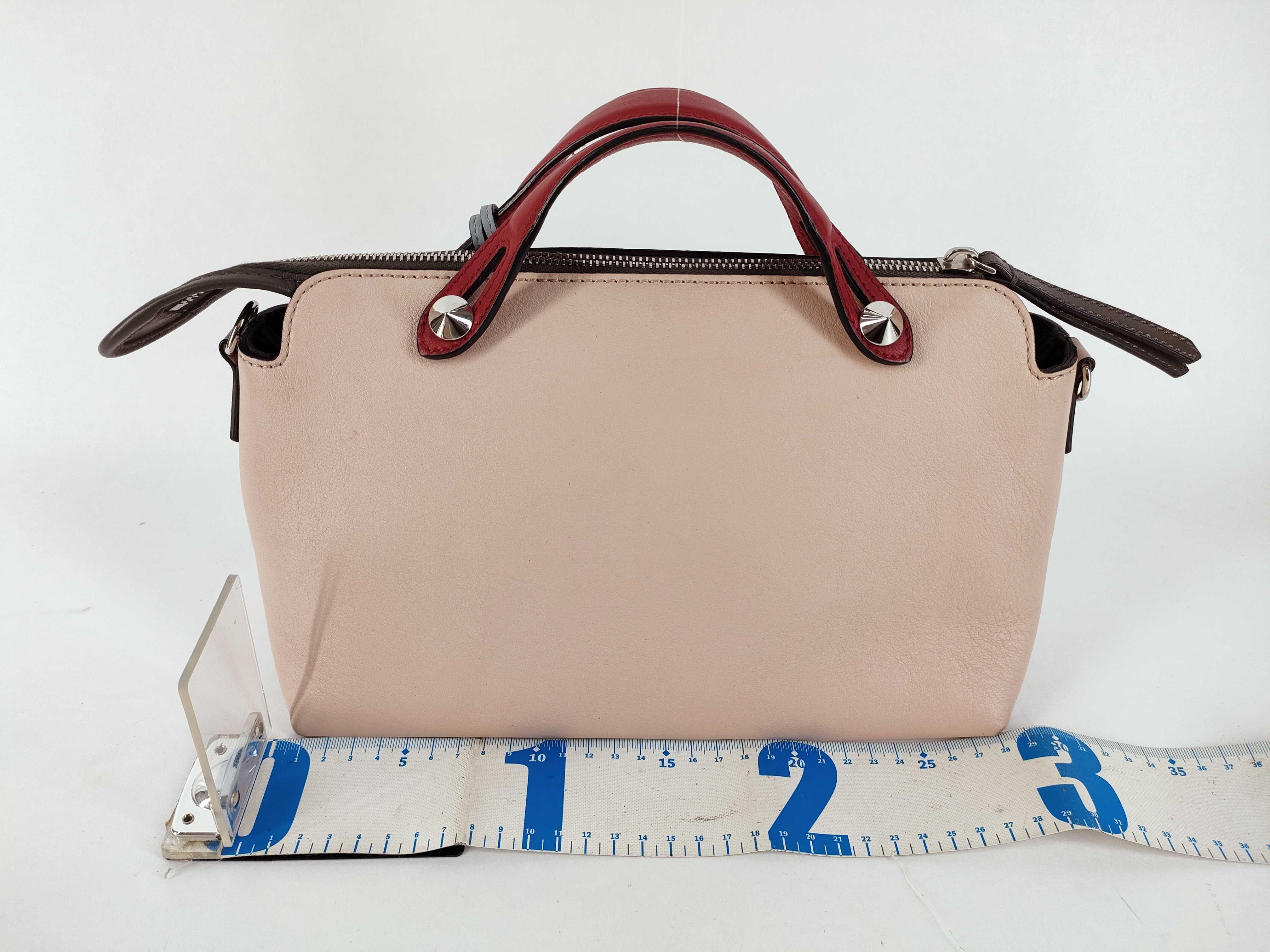 bag, Fendi By The Way, pink, red, and light blue handbag — view 2