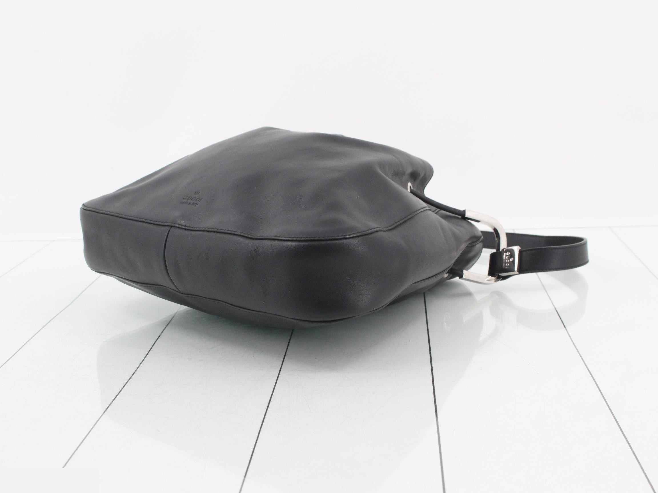Horsebit Leather Drawstring One-Shoulder Bag — view 6