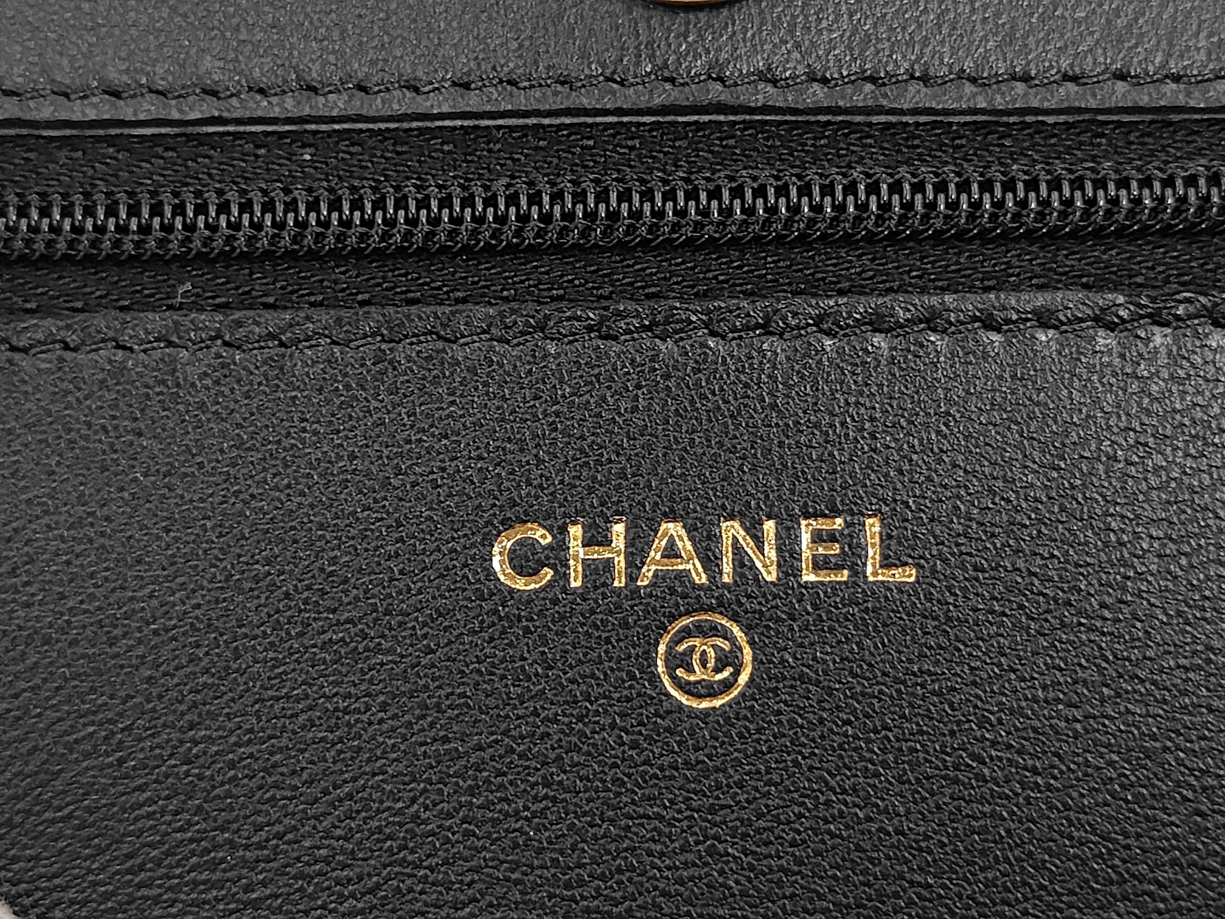 Chain Wallet, Lambskin, Black, Gold Hardware, IC Chip, Shoulder Bag — view 12