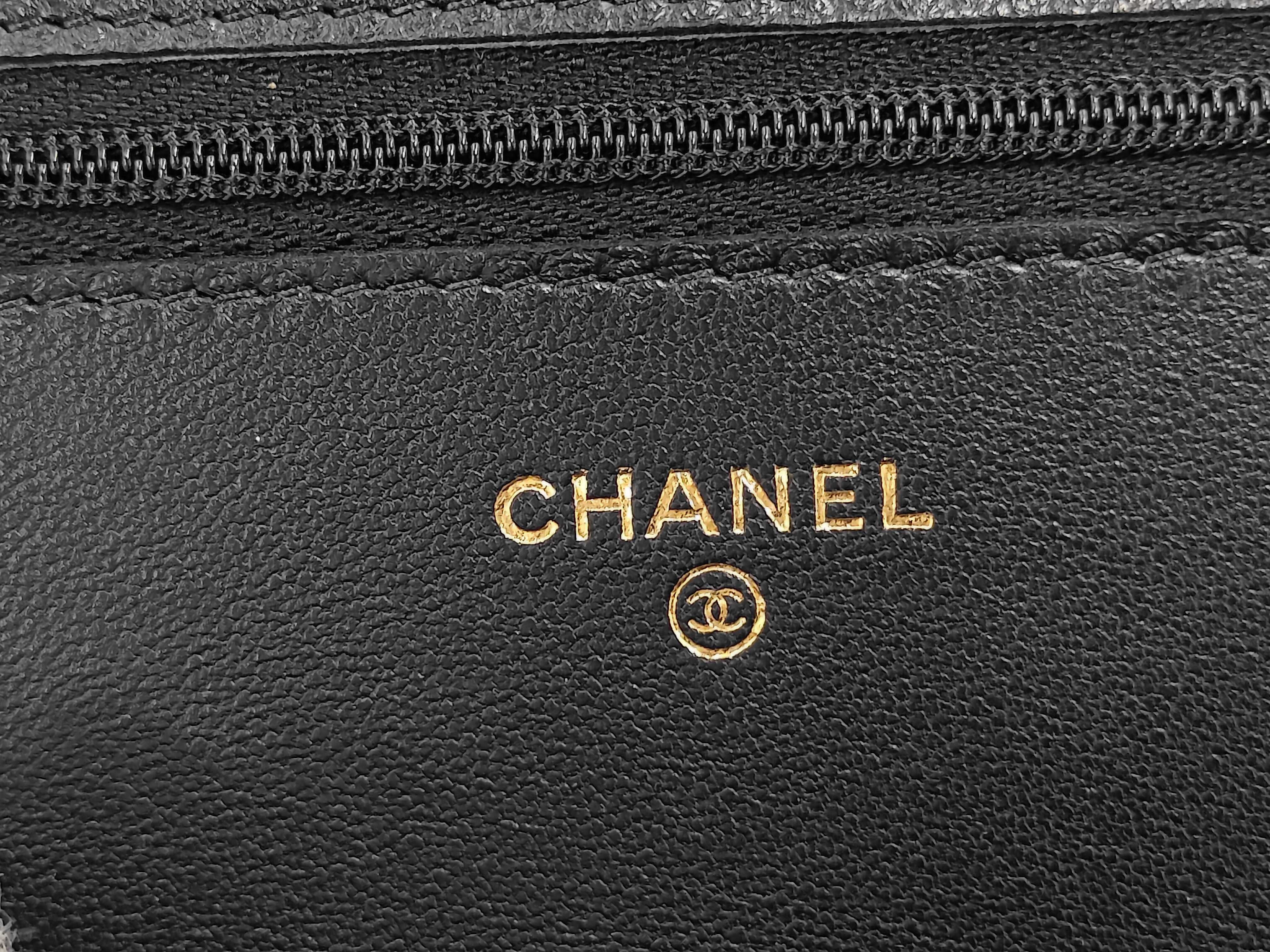 Chain Wallet, Lambskin, Black, Gold Hardware, IC Chip, Shoulder Bag — view 9