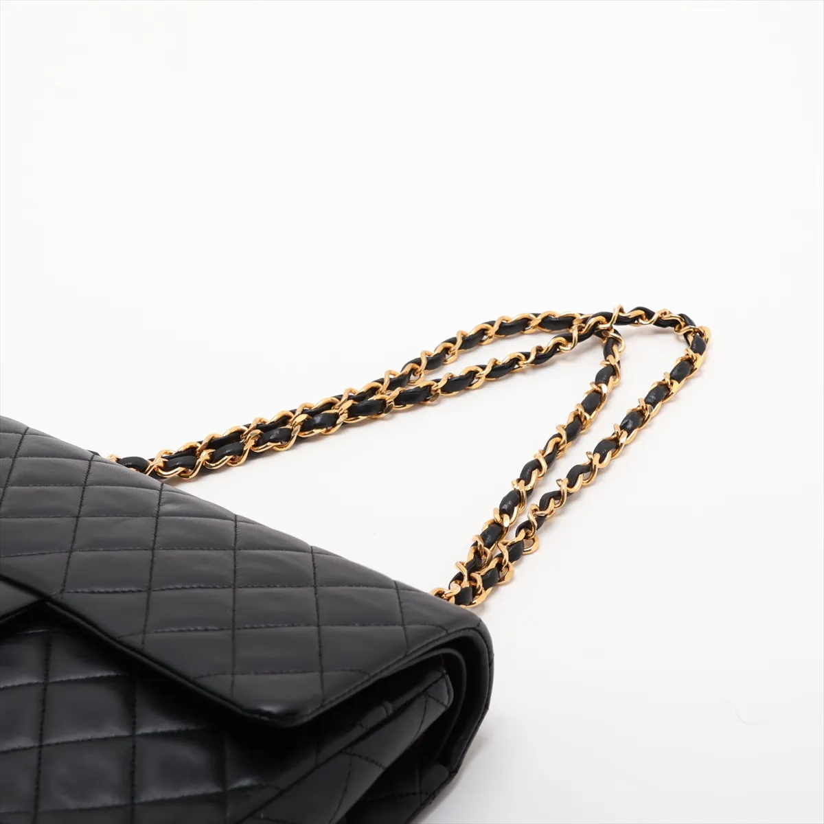 [Individually packaged] Chanel Matelassé 25 Lambskin Double Flap Double Chain Bag, Black with Gold Hardware, 1381835, Series 1, A01112 — view 5