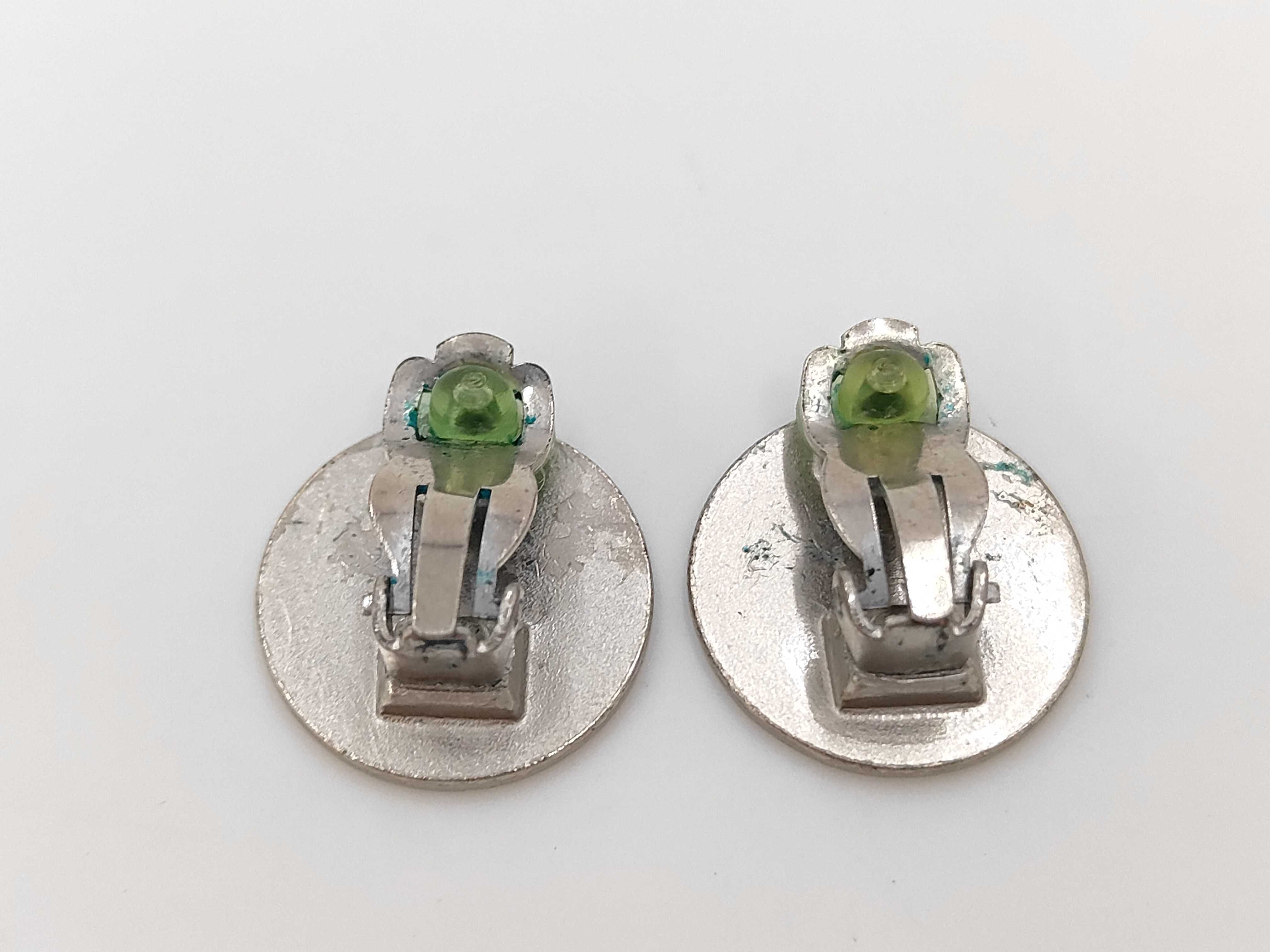 Silver Metal Coco Mark 2000 CROISIERE Earrings (Verdigris) — view 2