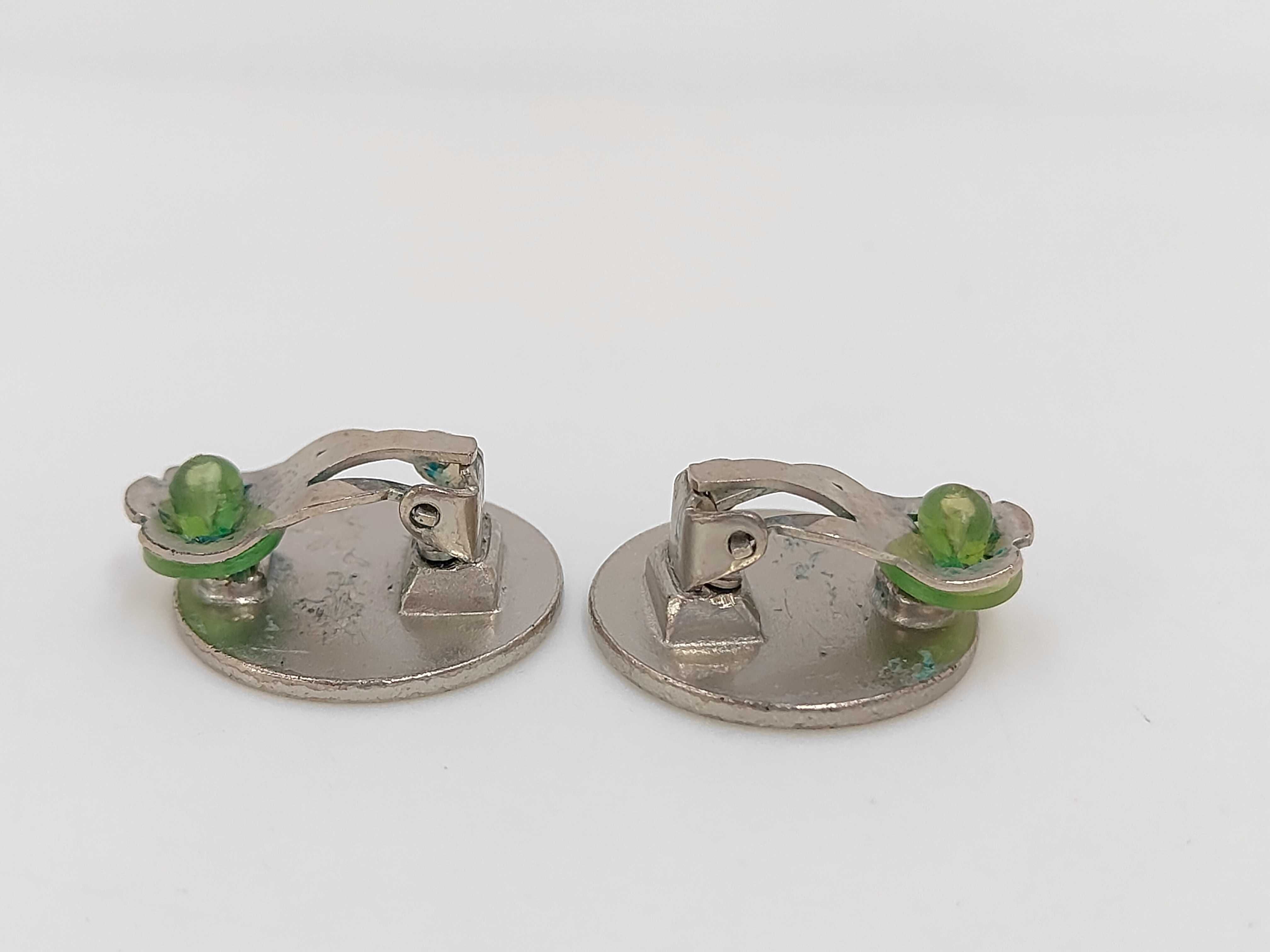 Silver Metal Coco Mark 2000 CROISIERE Earrings (Verdigris) — view 3