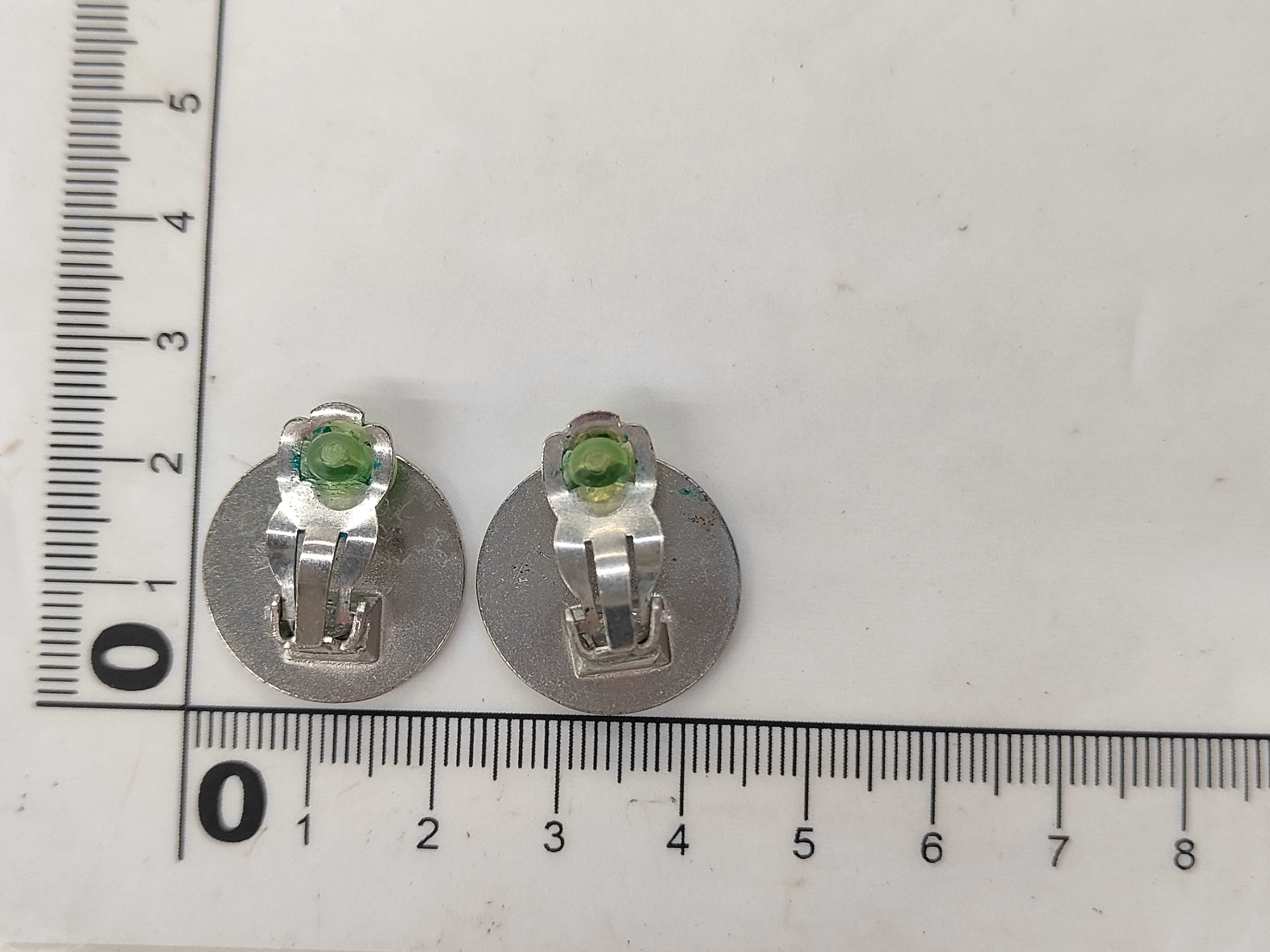 Silver Metal Coco Mark 2000 CROISIERE Earrings (Verdigris) — view 6