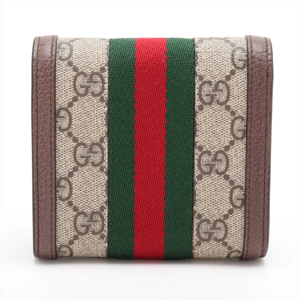 GG Supreme 598662 PVC x Leather Compact Wallet Brown — view 2