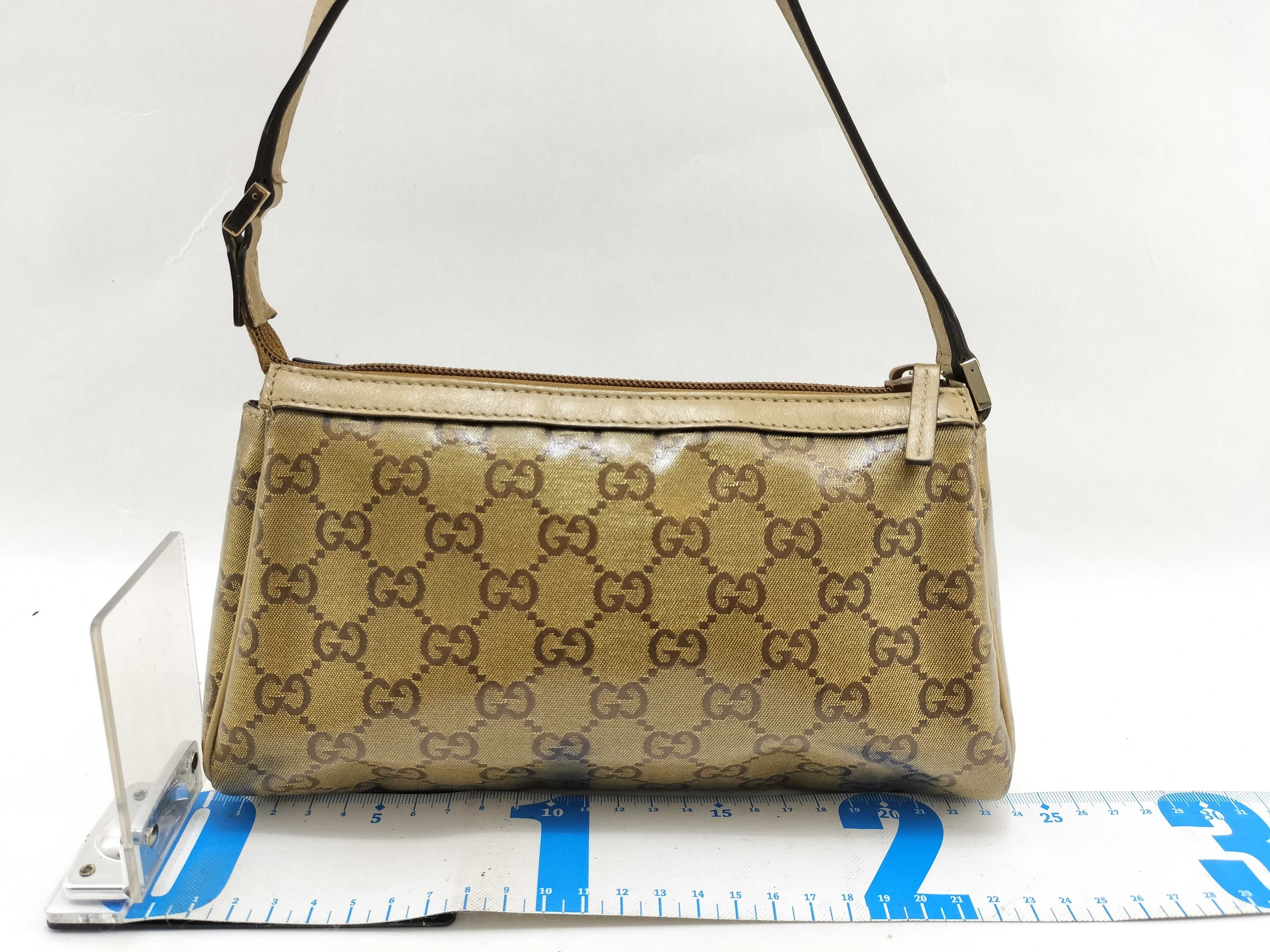 GG Crystal Gold Crystal Leather GG Monogram Mahjong Underarm Bag Shoulder Bag — view 2
